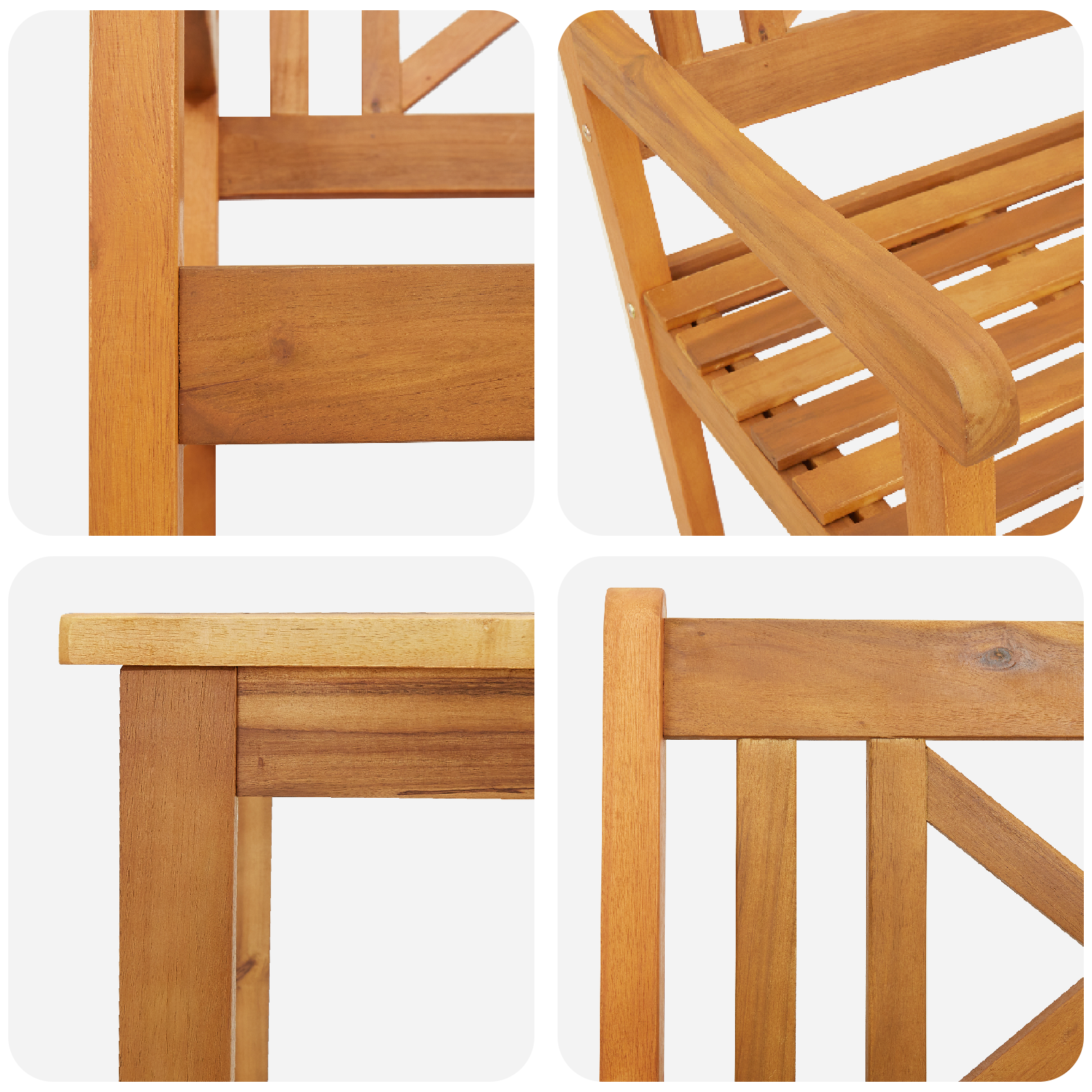 5 Piece Garden Dining Set Solid Wood Acacia - Image 9