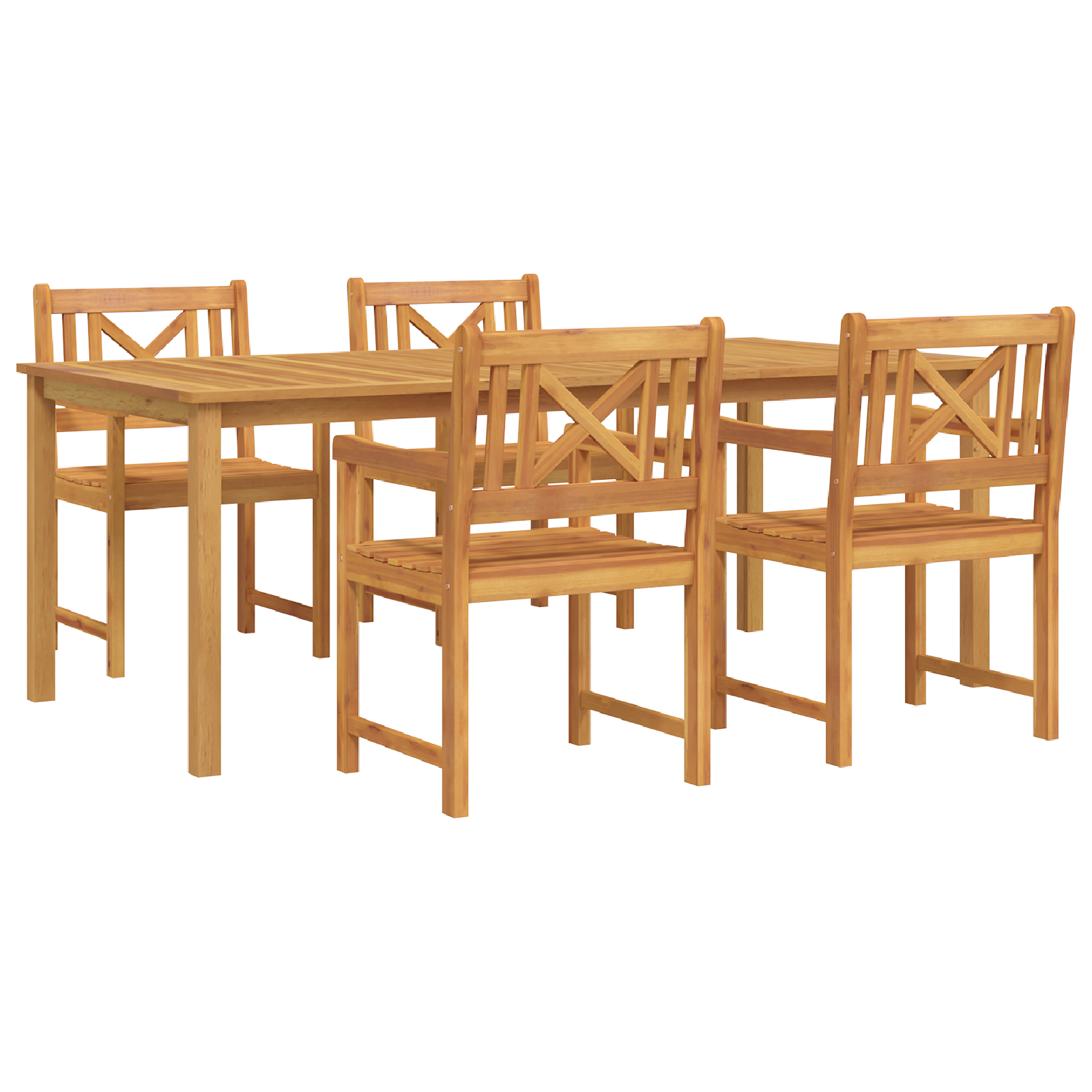 5 Piece Garden Dining Set Solid Wood Acacia - Image 2