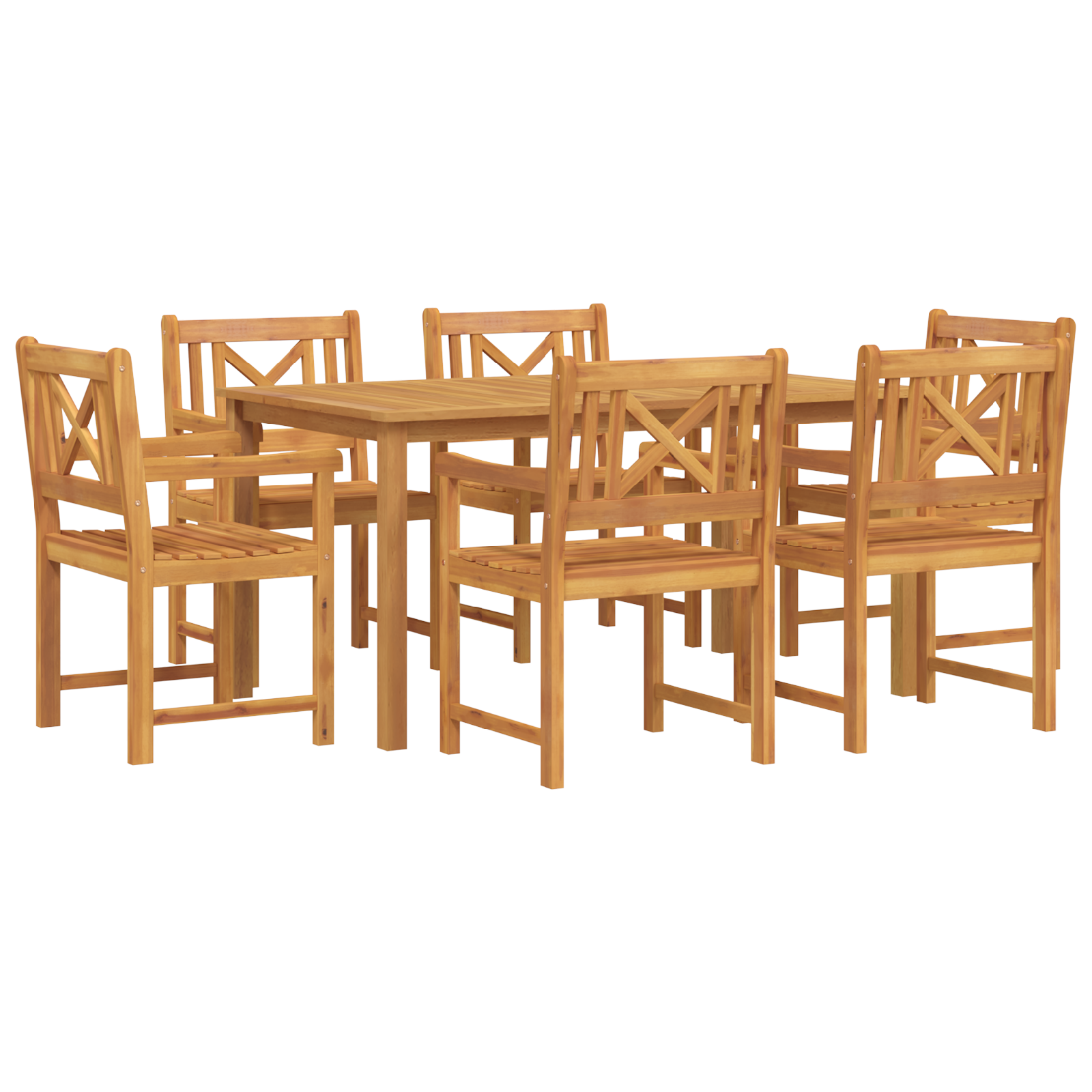 7 Piece Garden Dining Set Solid Wood Acacia - Image 2