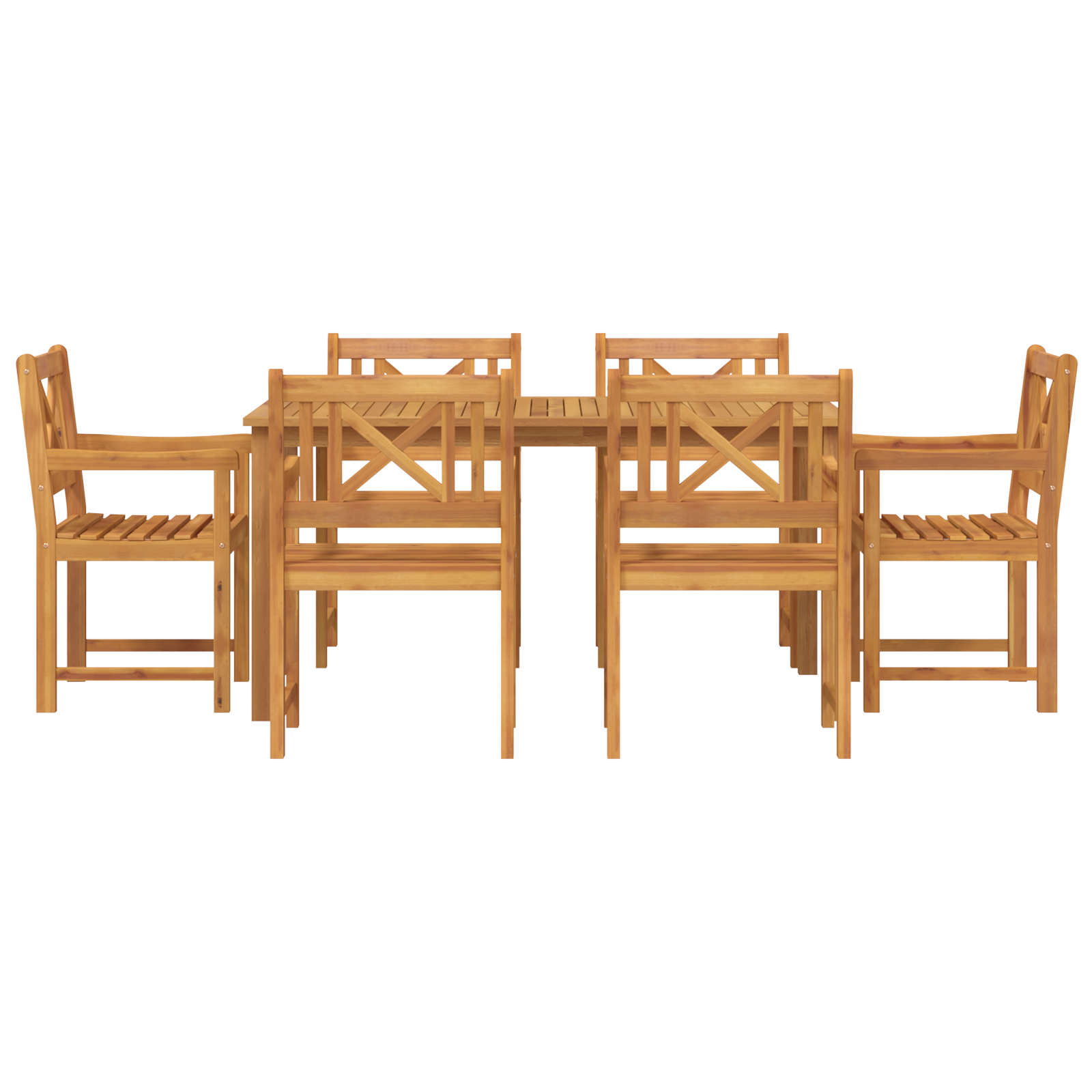 7 Piece Garden Dining Set Solid Wood Acacia - Image 7