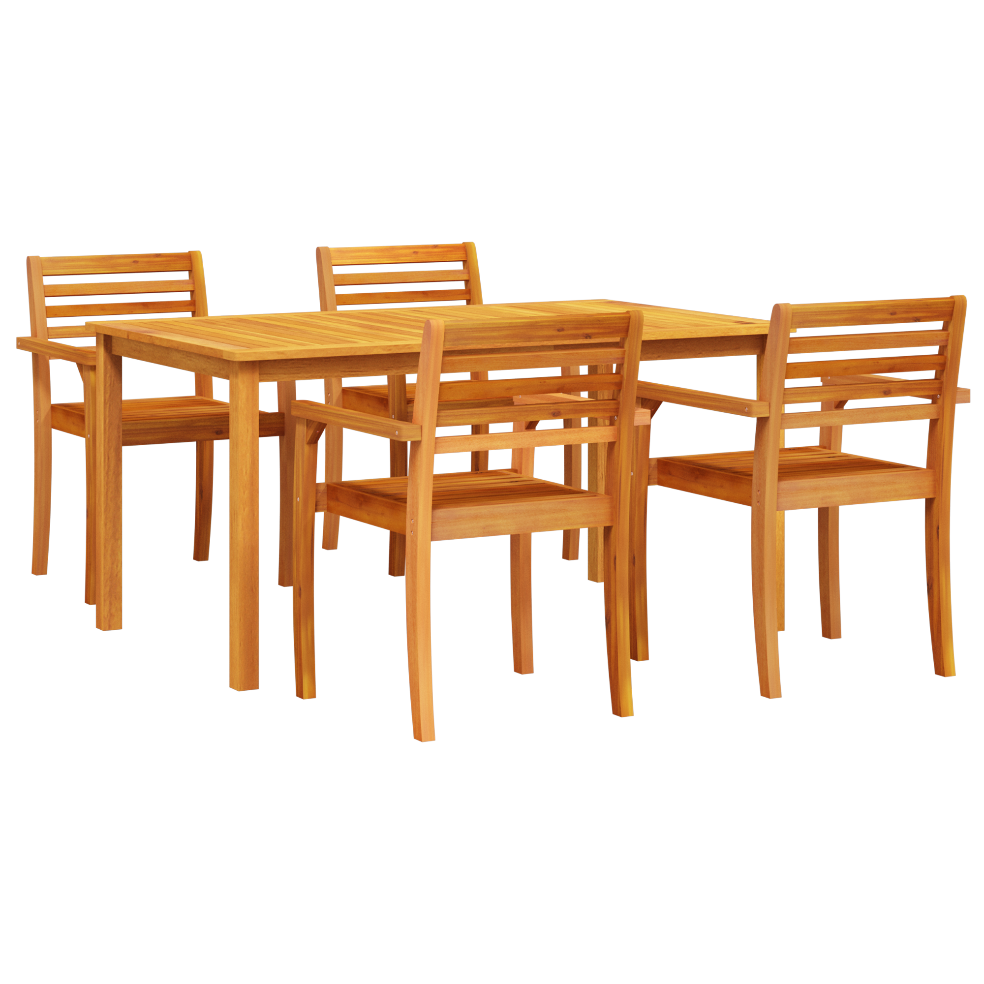 5-Piece Garden Dining Set in Solid Acacia Wood - Image 2