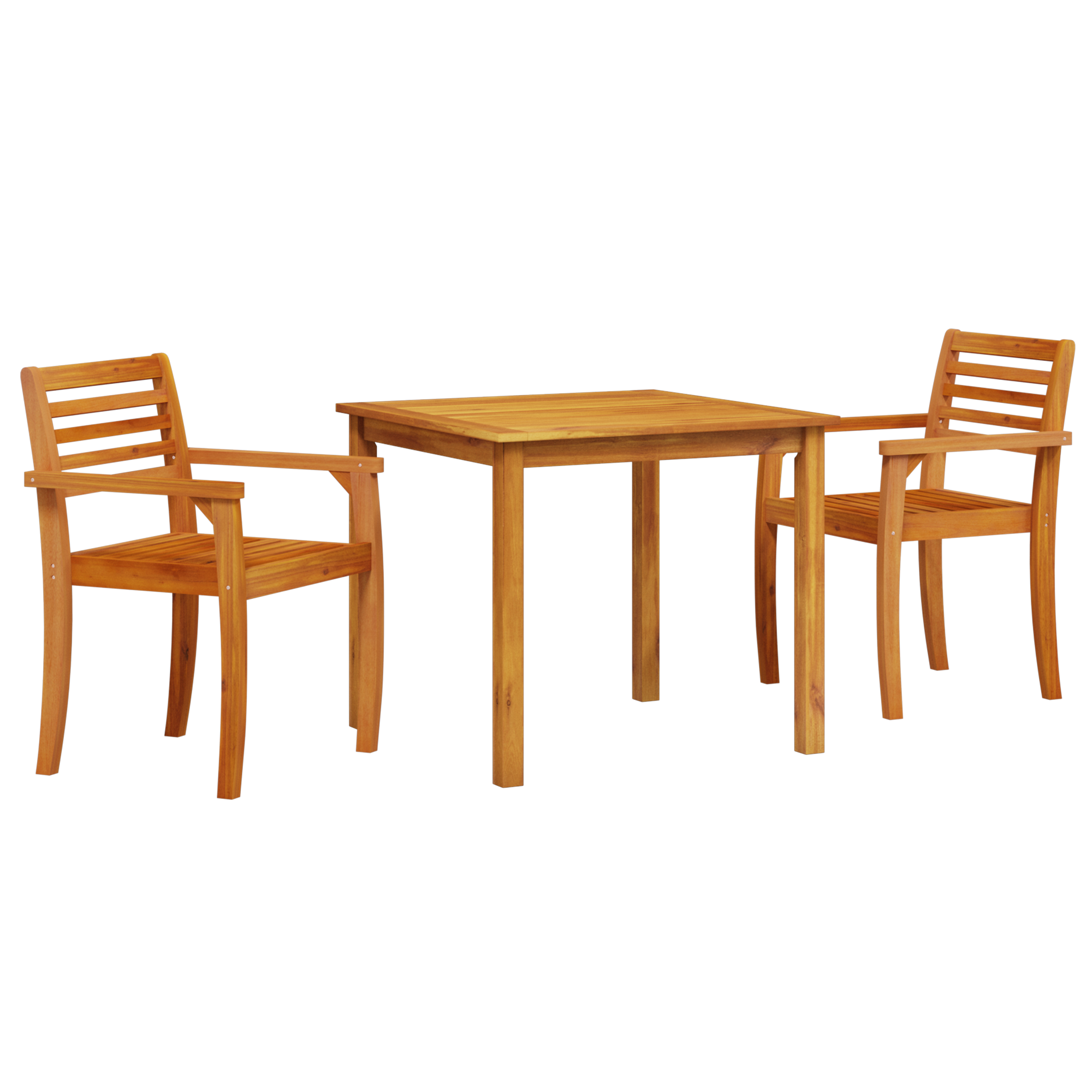3-Piece Acacia Wood Garden Dining Set - Image 2