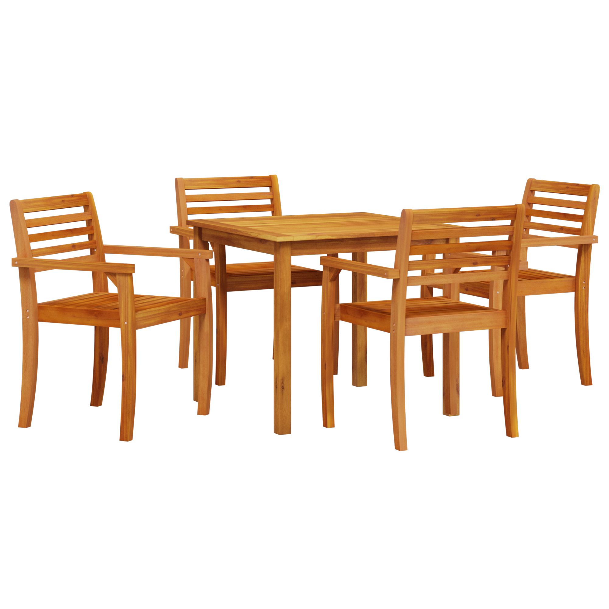 5 Piece Garden Dining Set Made of Solid Acacia Wood - Image 2
