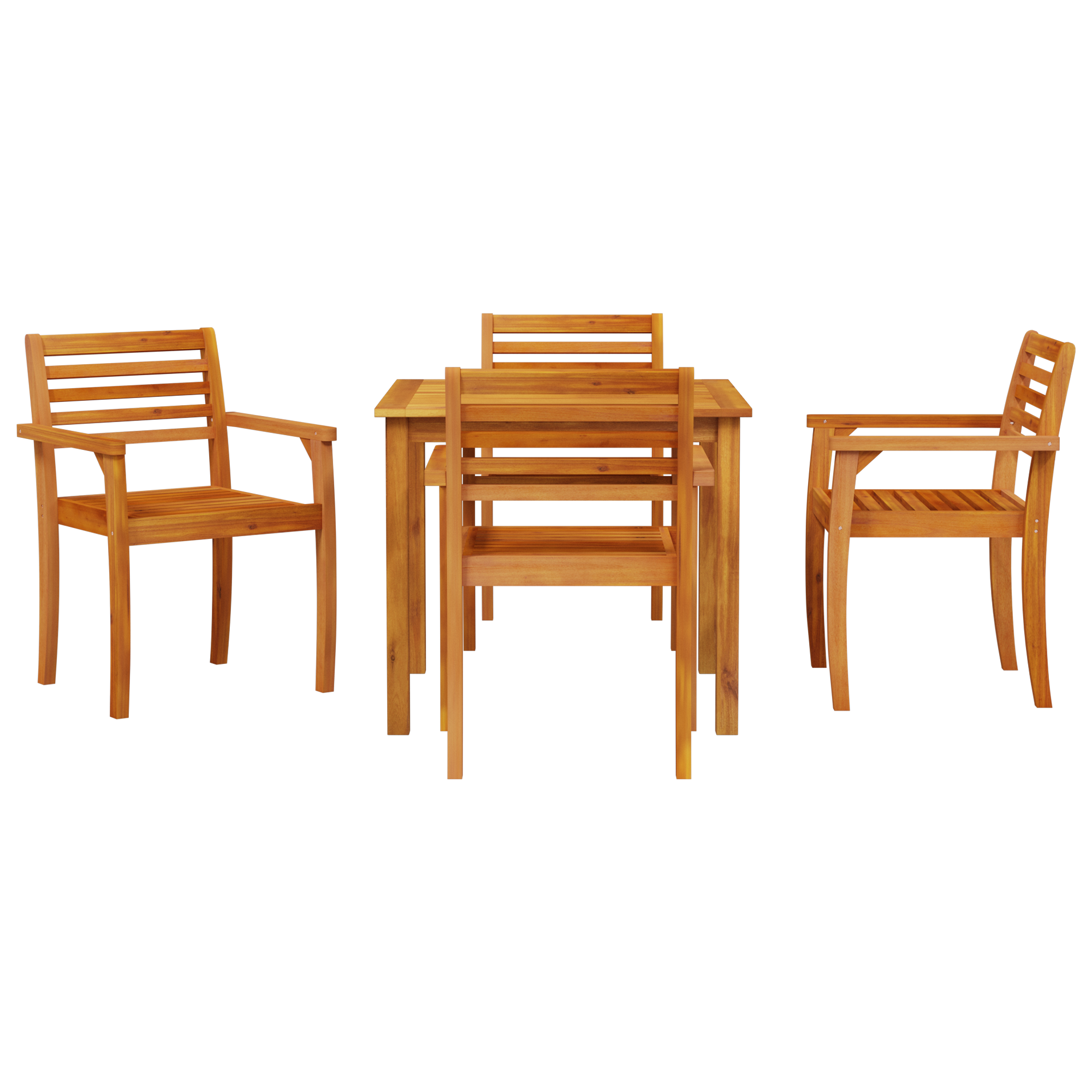 5 Piece Garden Dining Set Made of Solid Acacia Wood - Image 5
