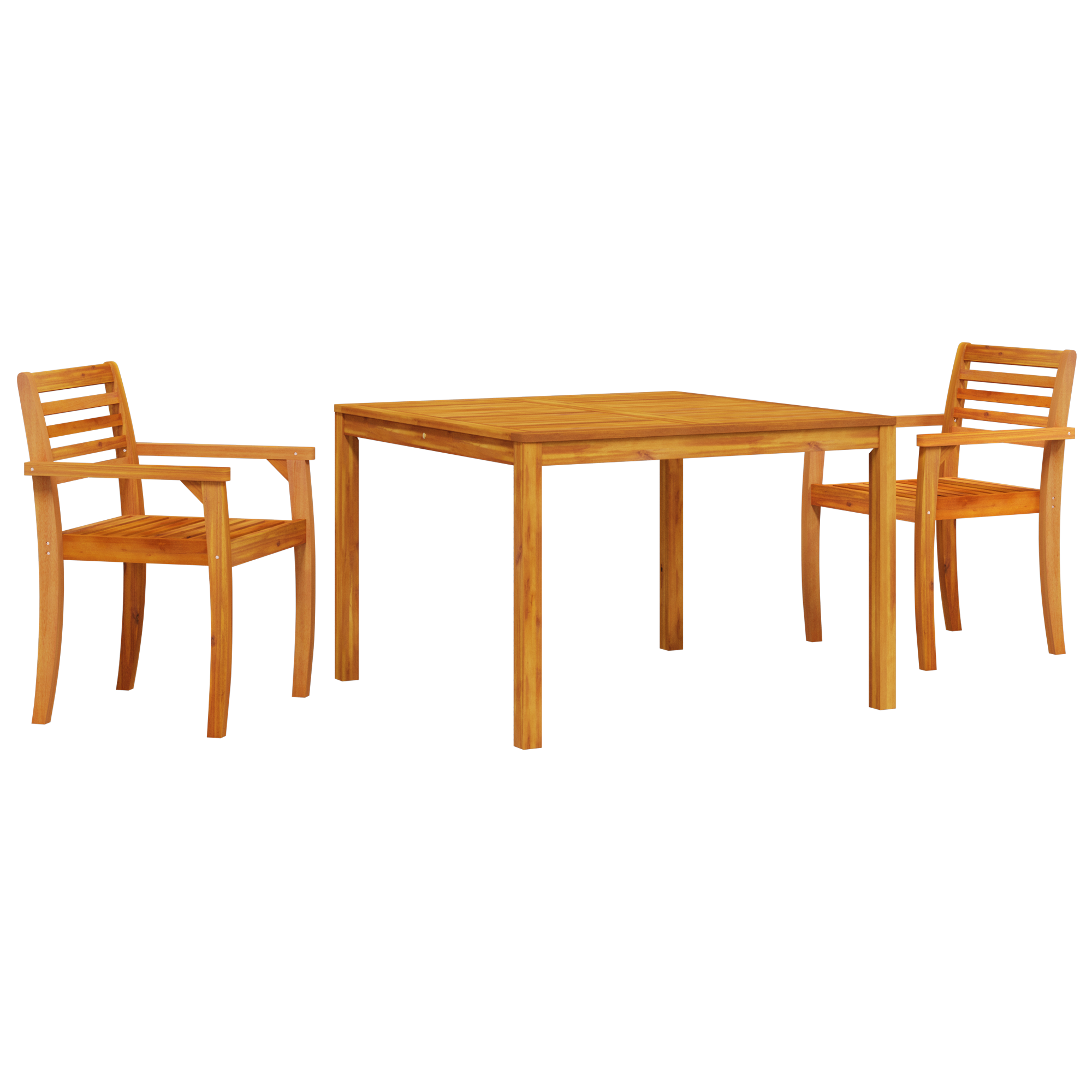 3 Частен Градински Трапезен Комплект от Масивно Акациево Дърво - Image 2