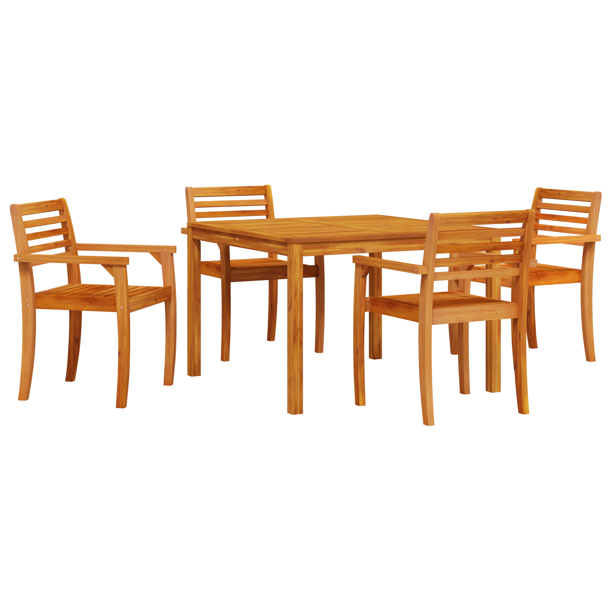 5-Piece Garden Dining Set Made from Solid Acacia Wood - Image 2