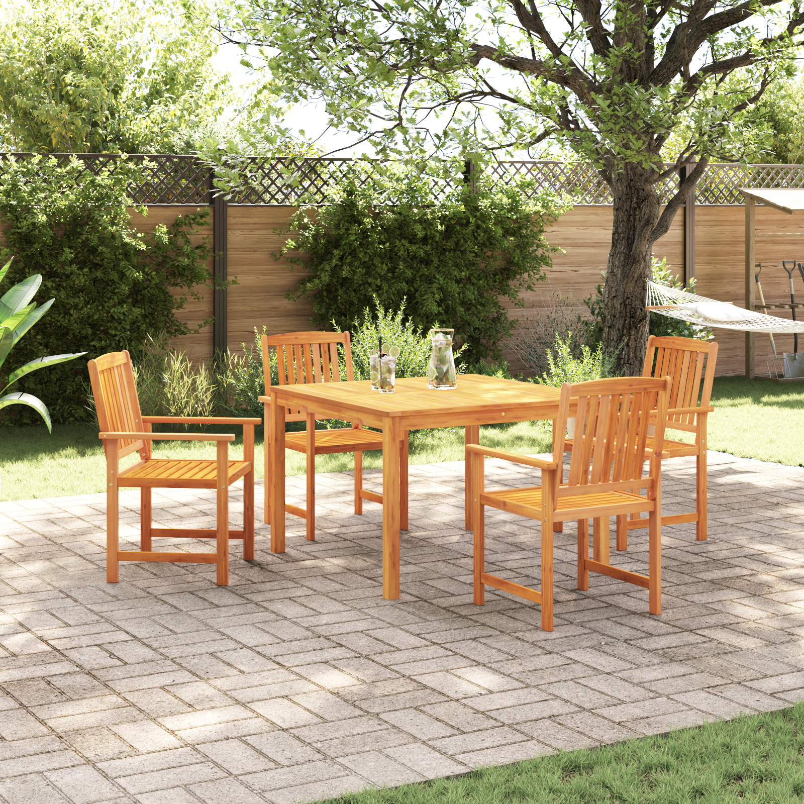 5-delige Tuinset massief acaciahout