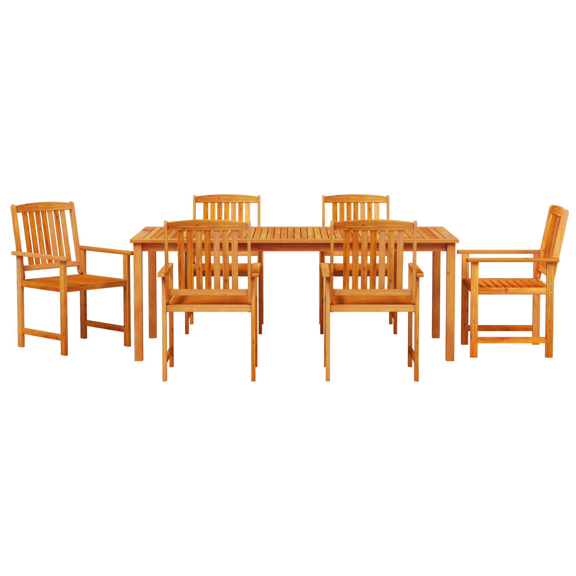 7-частен комплект за градинско хранене от акациево дърво - Image 7