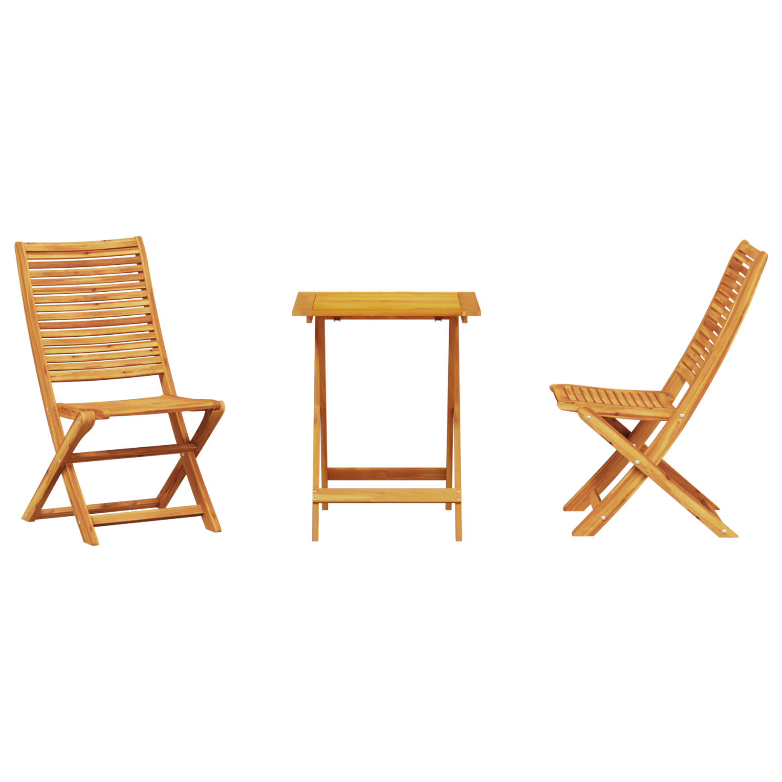 3 Яко сгъваемо бюро от акациева дървесина - Image 7