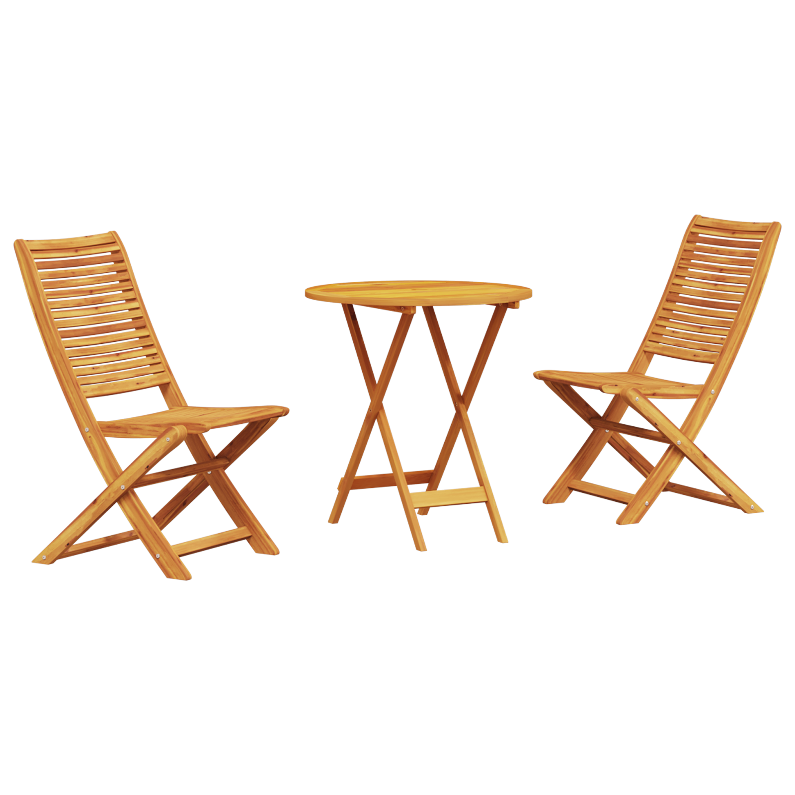 3-Piece Folding Bistro Set Made of Solid Acacia Wood - Image 2