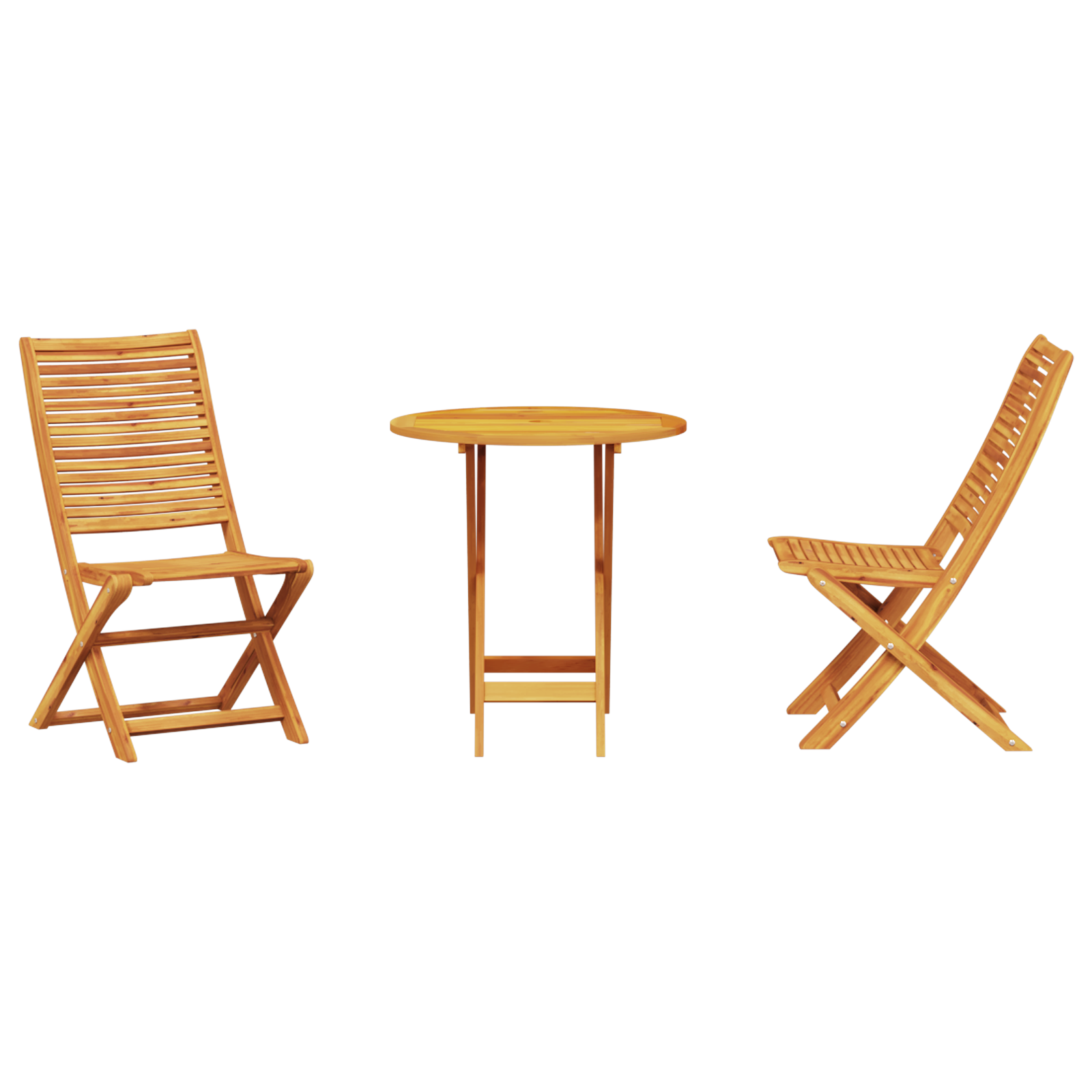 3-Piece Folding Bistro Set Made of Solid Acacia Wood - Image 7