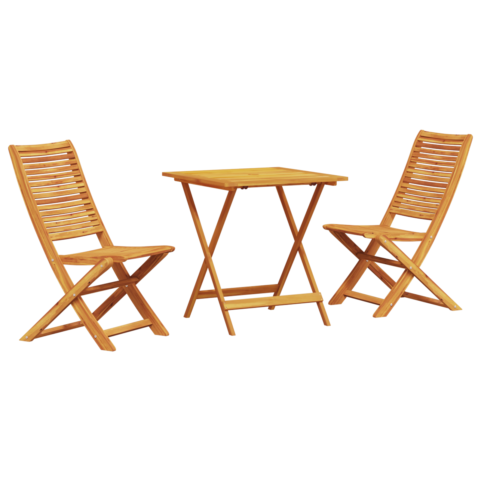 3-Piece Folding Bistro Set - Solid Acacia Wood - Image 2