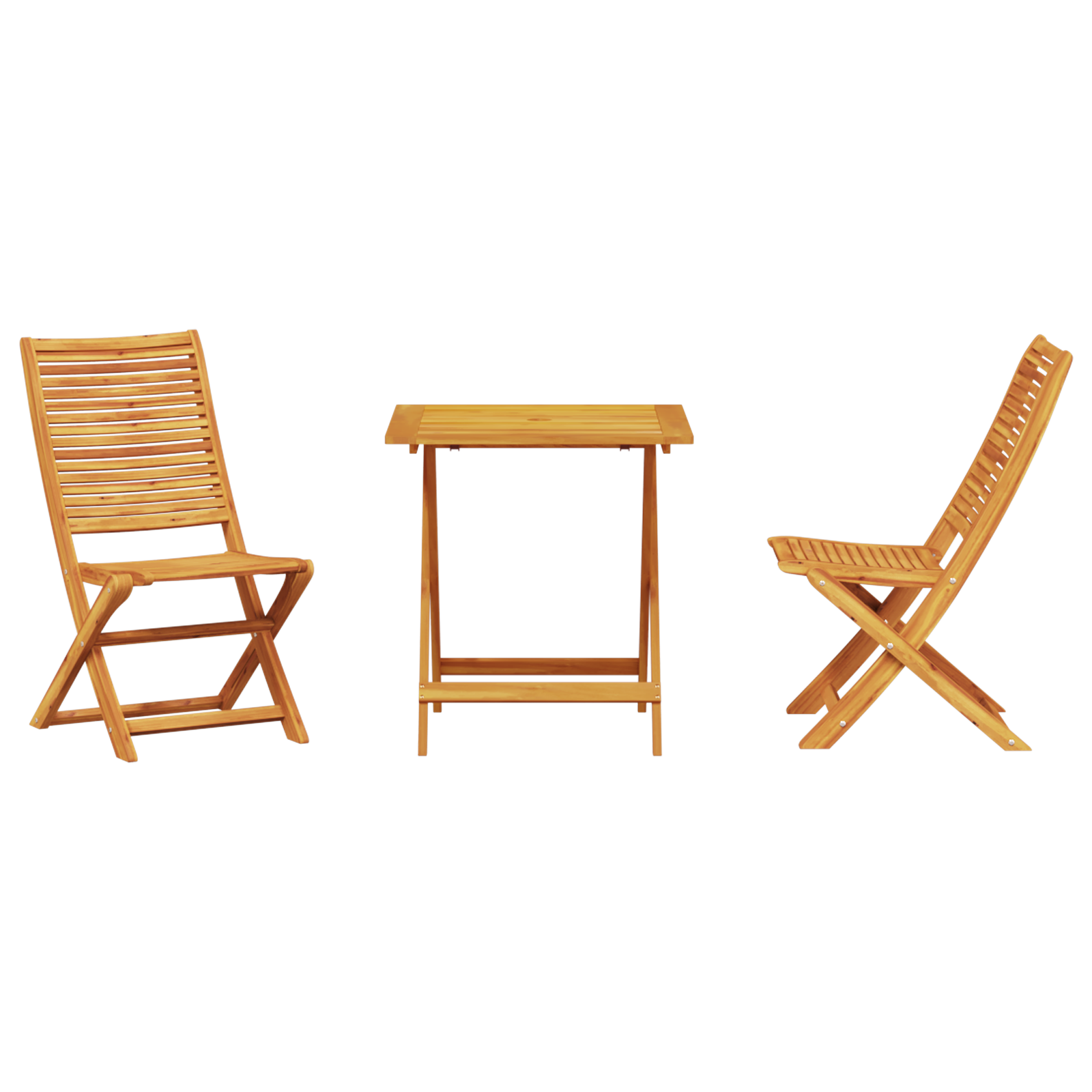 3-Piece Folding Bistro Set - Solid Acacia Wood - Image 7