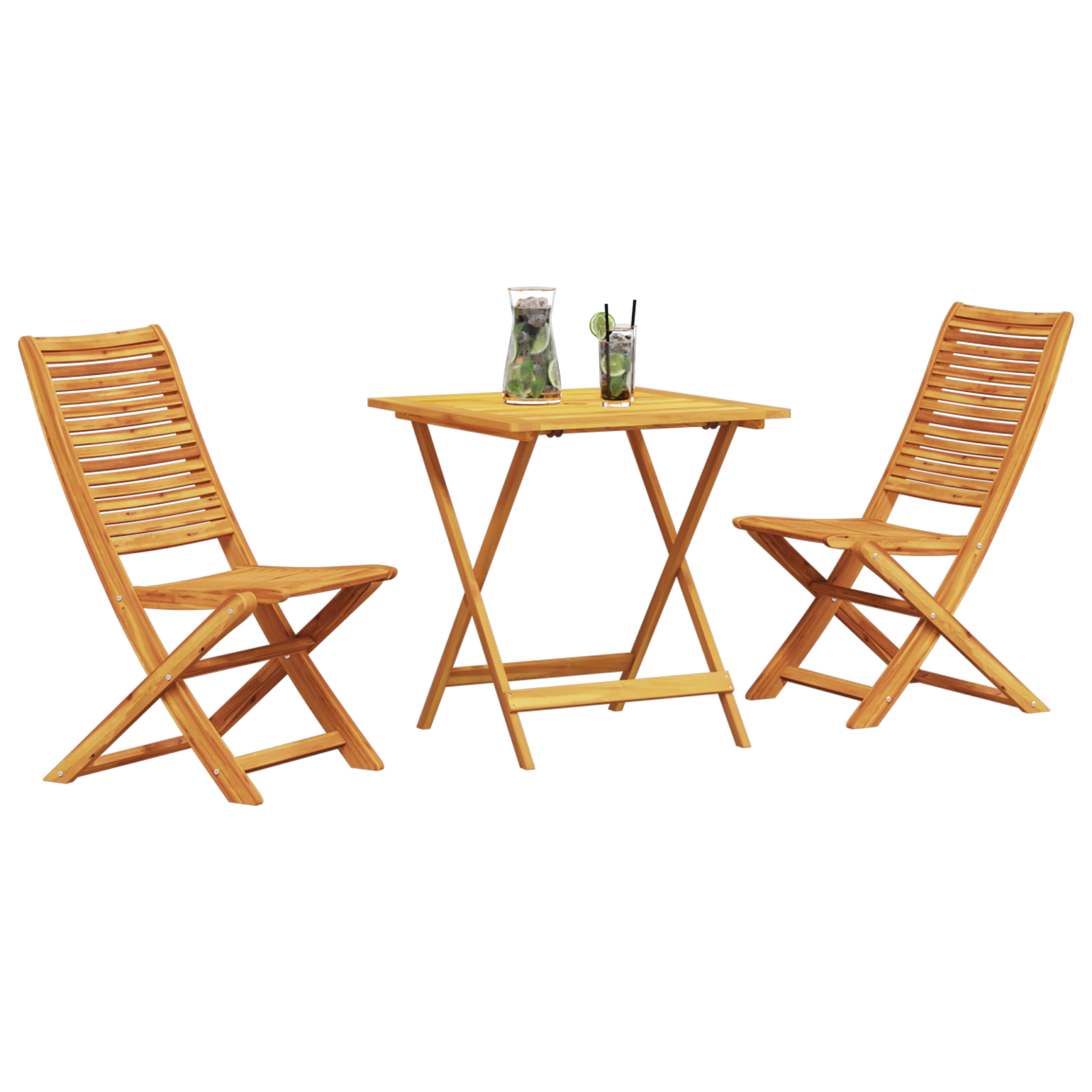 3-Piece Folding Bistro Set - Solid Acacia Wood - Image 3