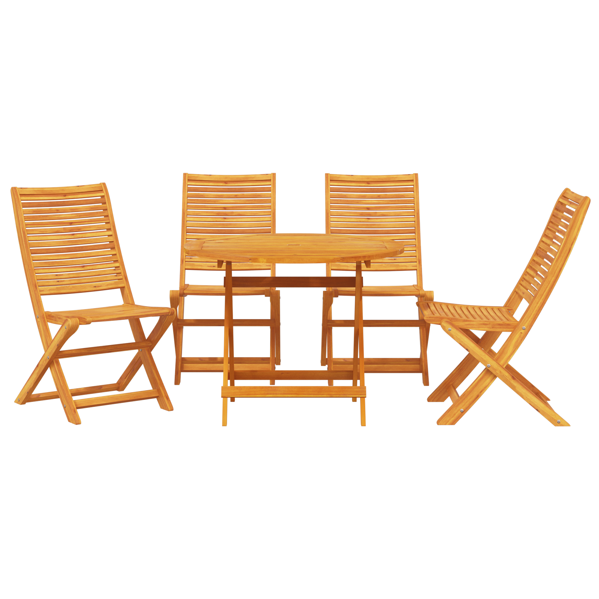 5-Членен Комплект за Градински Хранене от Масивна Акация - Image 7