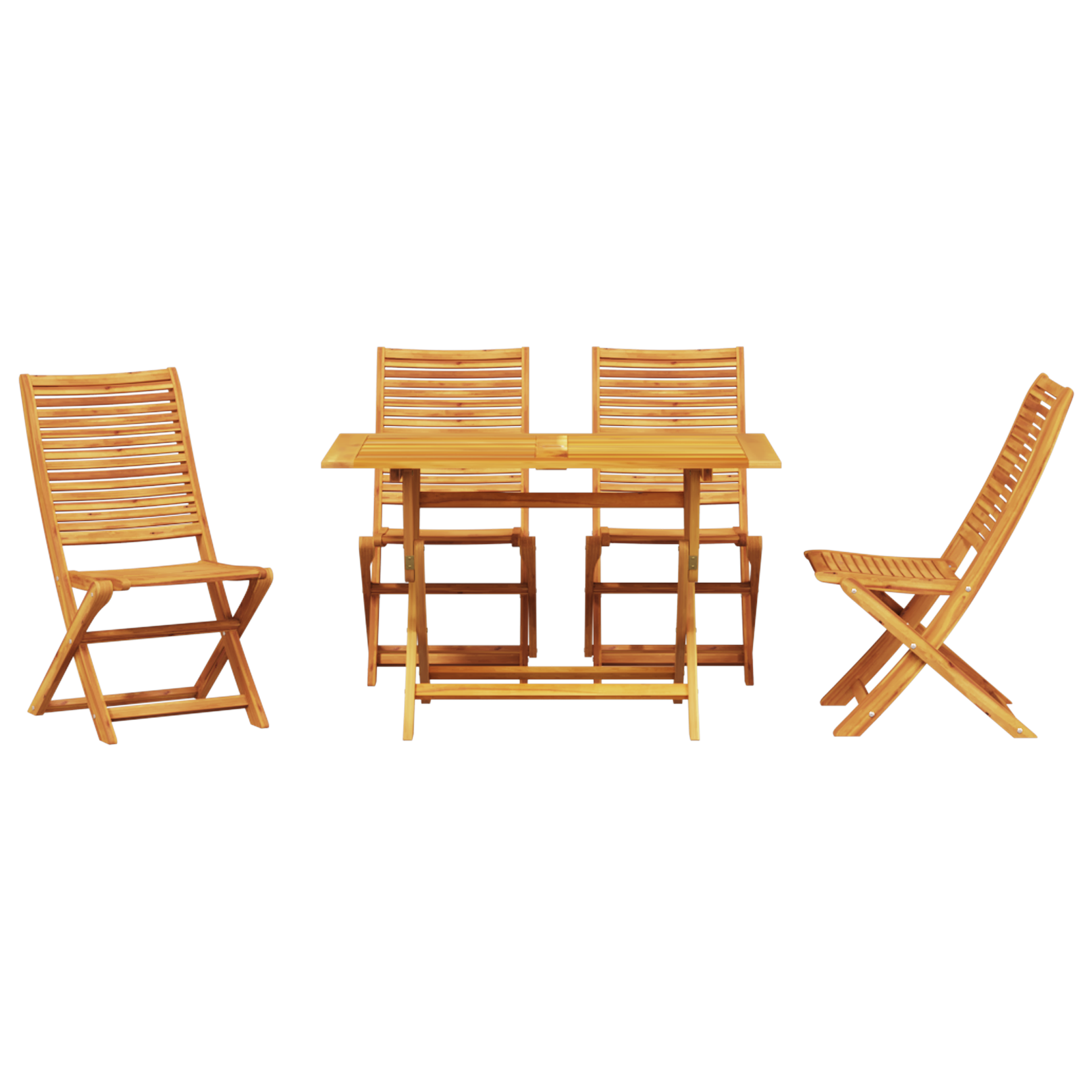 Комплект от 5 части градински обяд от масивно дърво акация - Image 7