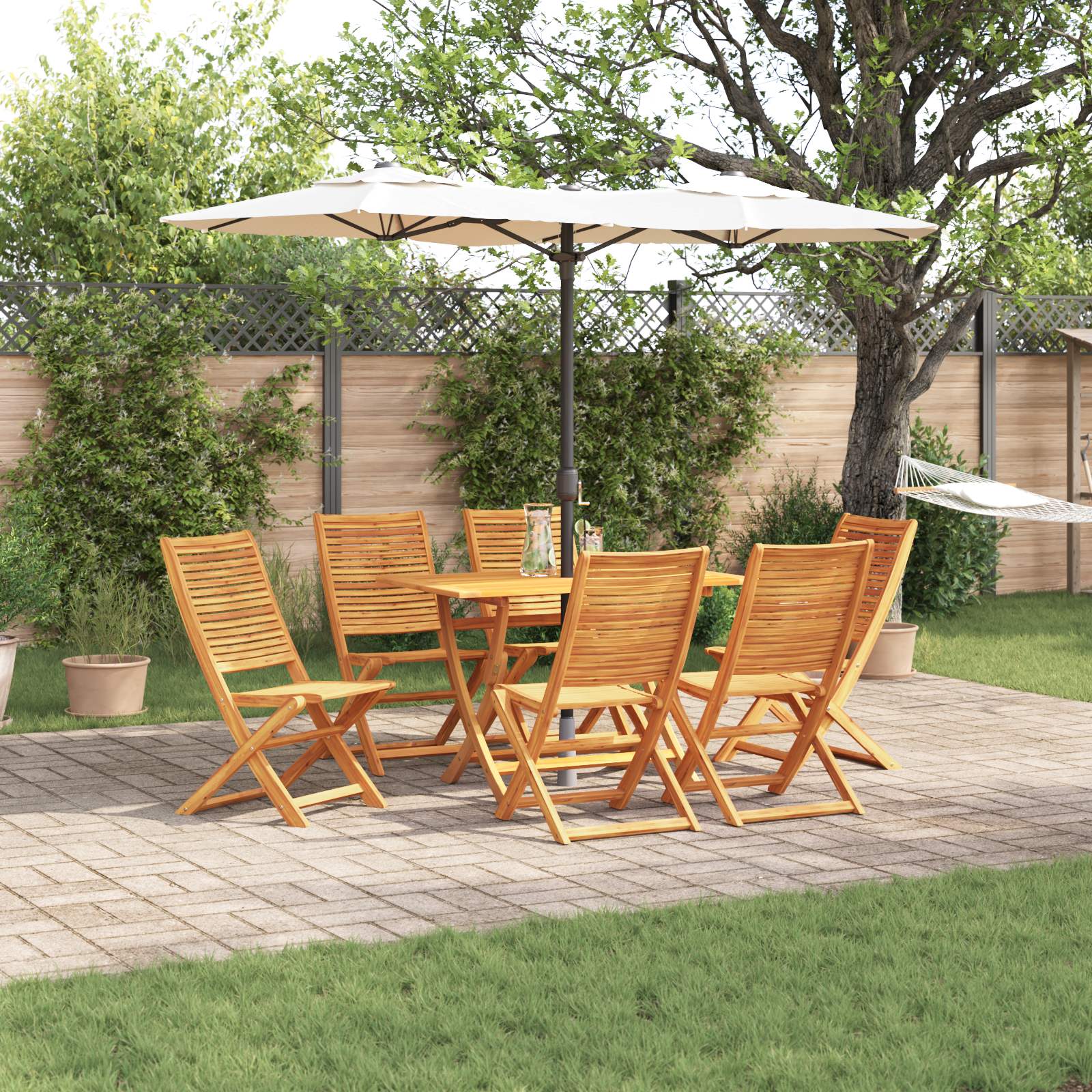 7-delige Tuin Eetset Massief Hout Acacia