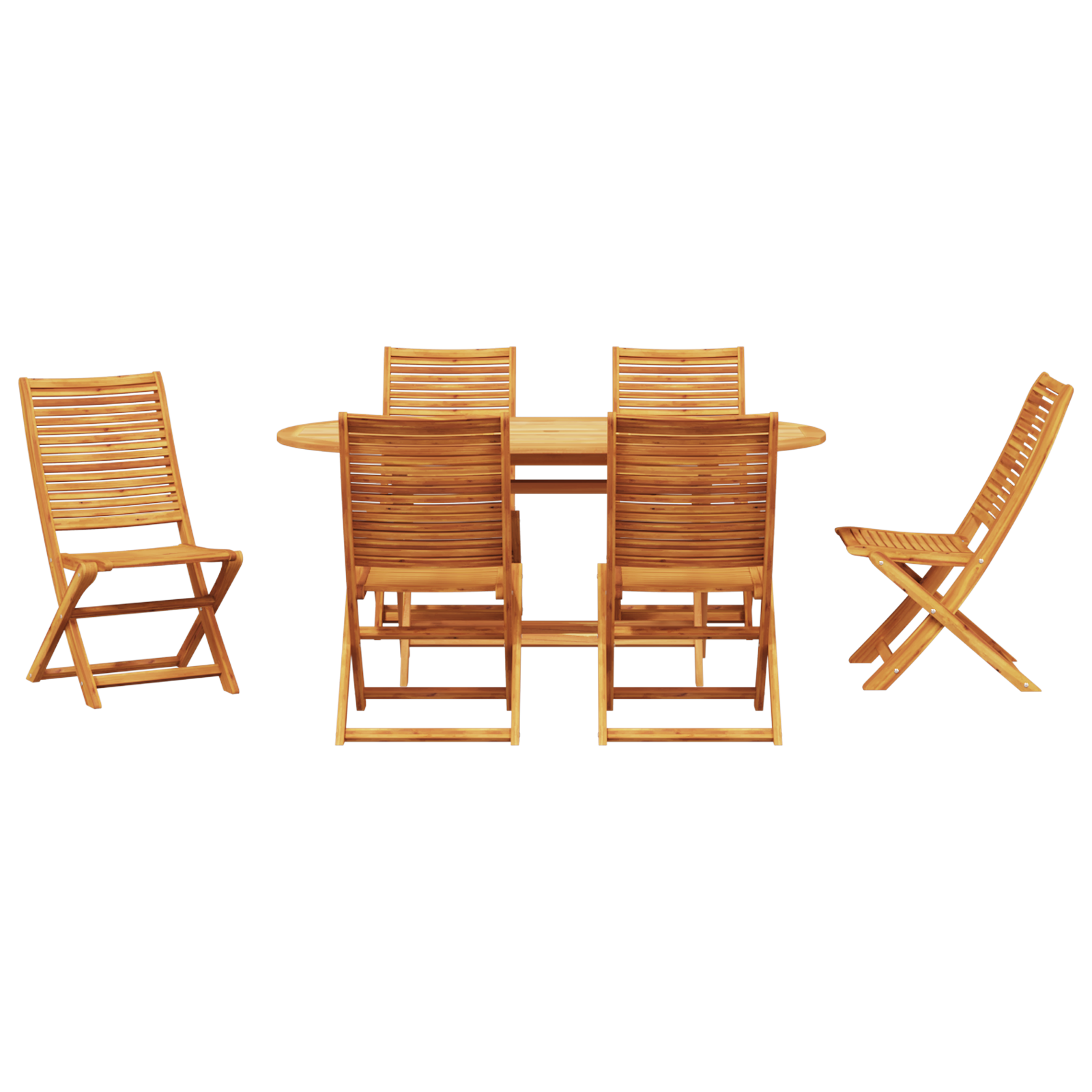 Градински комплект за хранене от 7 части - Солидно дърво Акация - Image 7