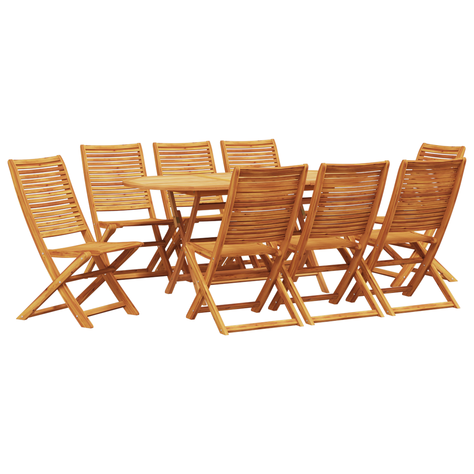 9 частен комплект за хранене от солидна акация - Image 2