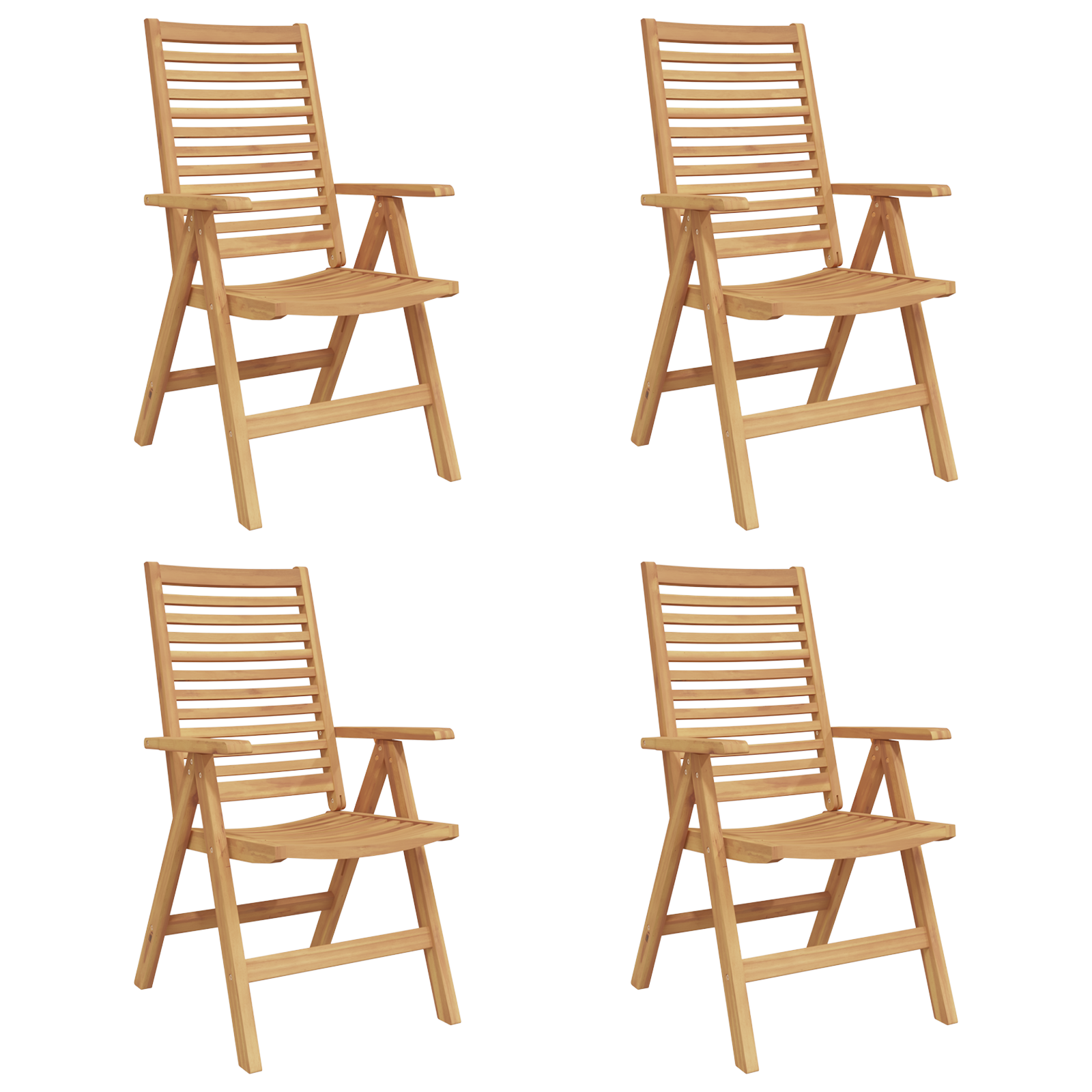 Garden Chairs Foldable 4 pcs Solid Wood Teak - Image 2