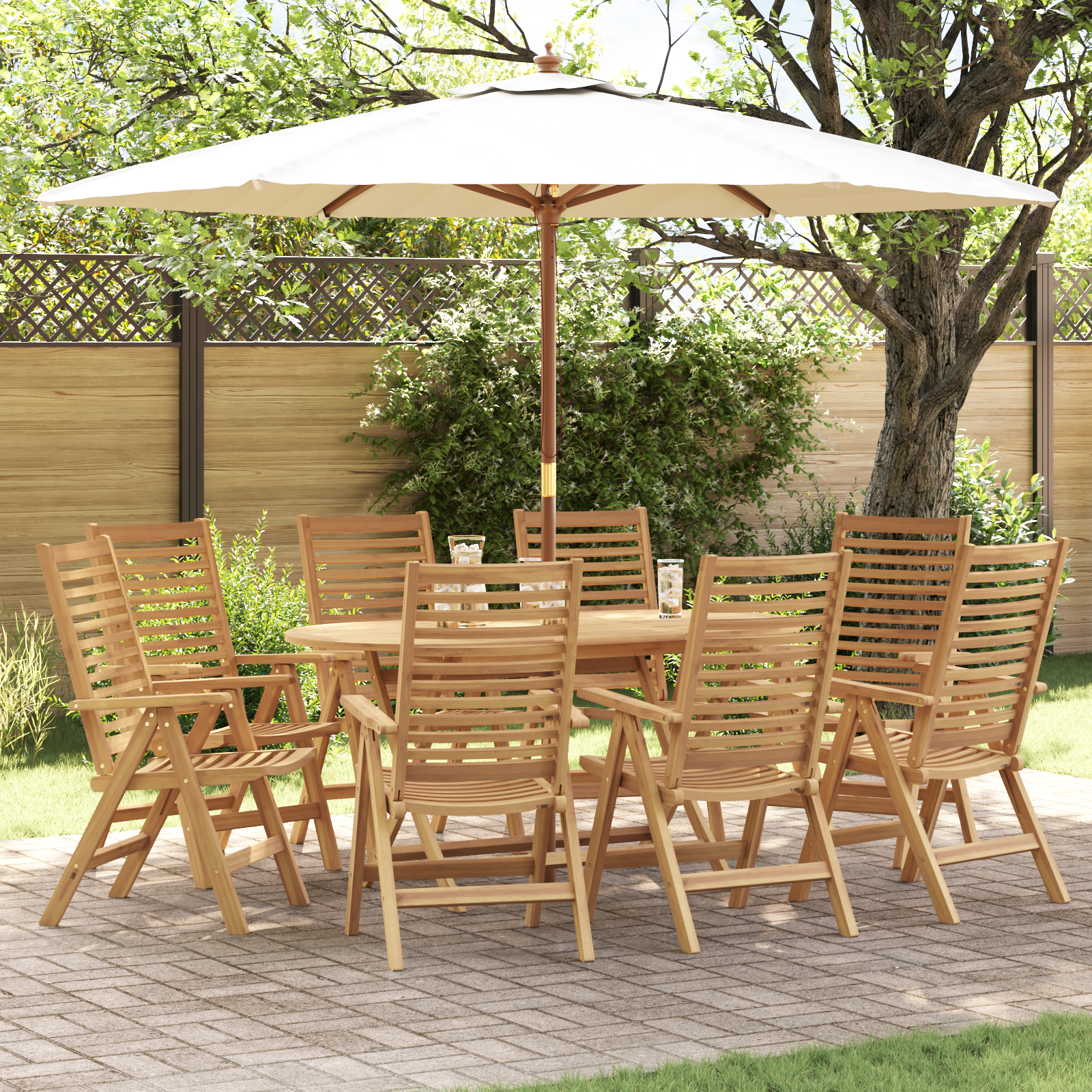 Tuinstoelen Opvouwbaar 8 stuks Massief Hout Teak