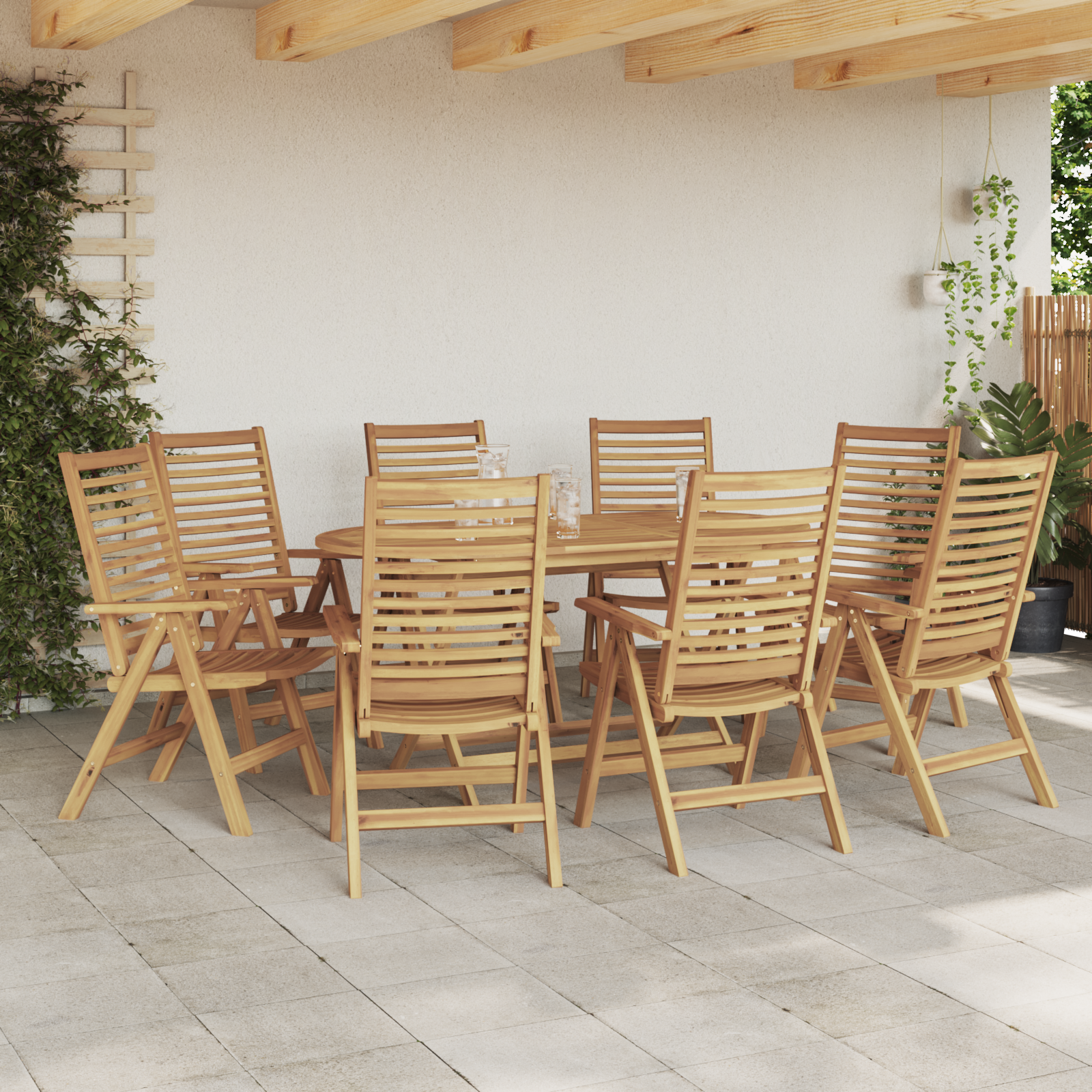 Garden Chairs Foldable 8 pcs Solid Wood Teak - Image 4