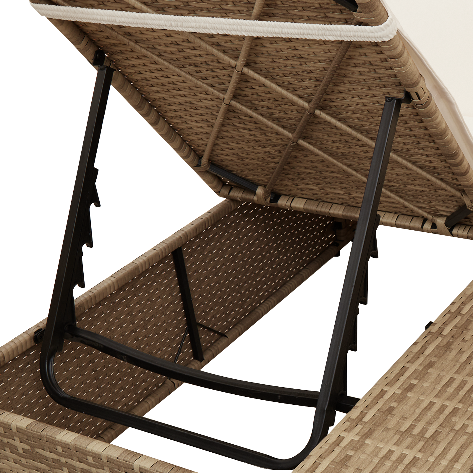 Двоен шезлонг с покрив и завеси - Бежов, Полиестер - Image 9