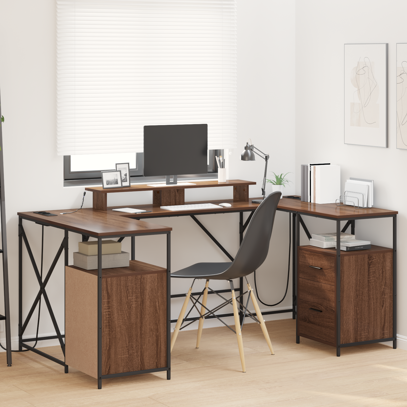 Thumbnail - vidaXL Schreibtisch Braun Eiche 182 x 101 x 87,5 cm Holzwerkstoff