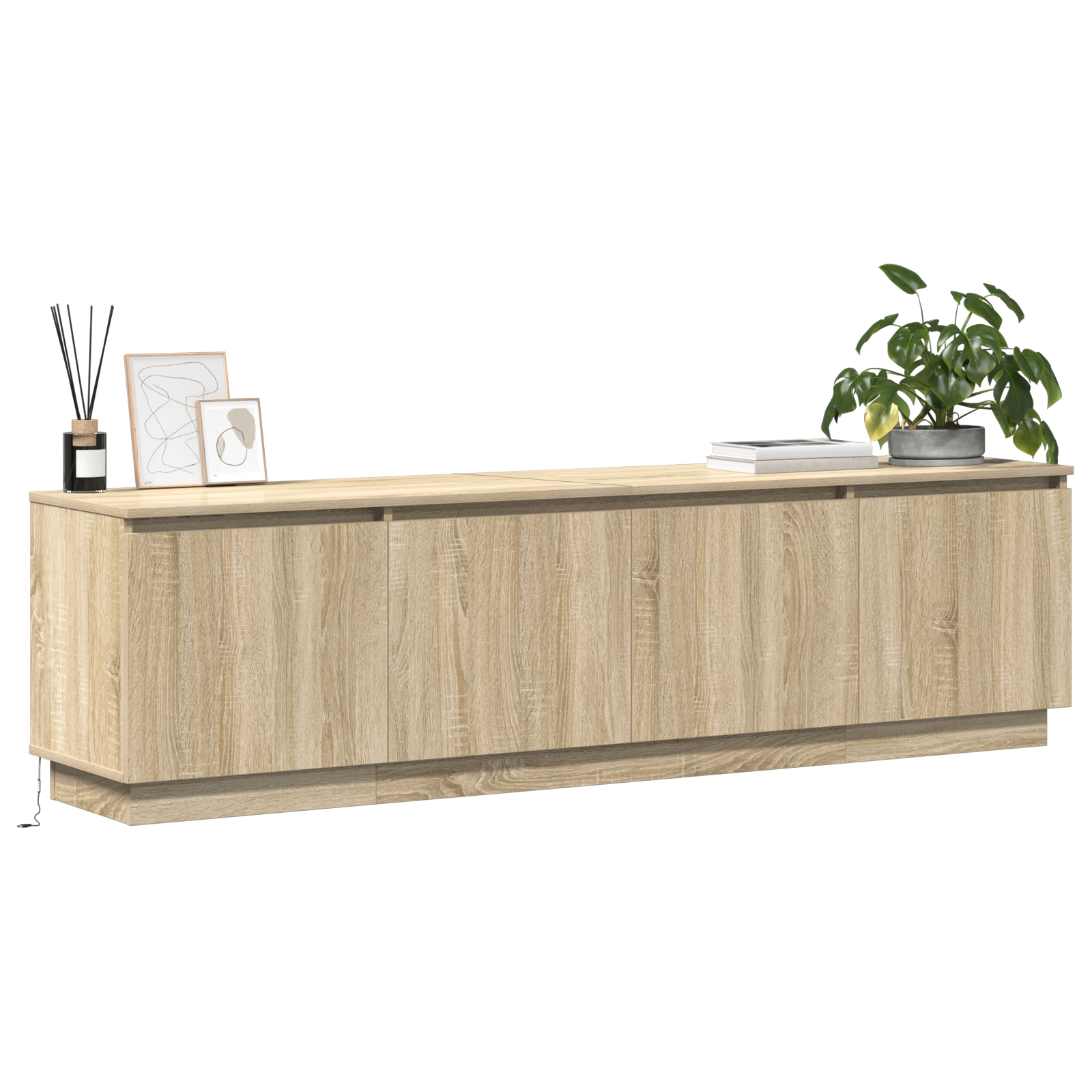 Thumbnail - vidaXL LED TV-Schrank Sonoma Eiche 180x38x49 cm Holzwerkstoff