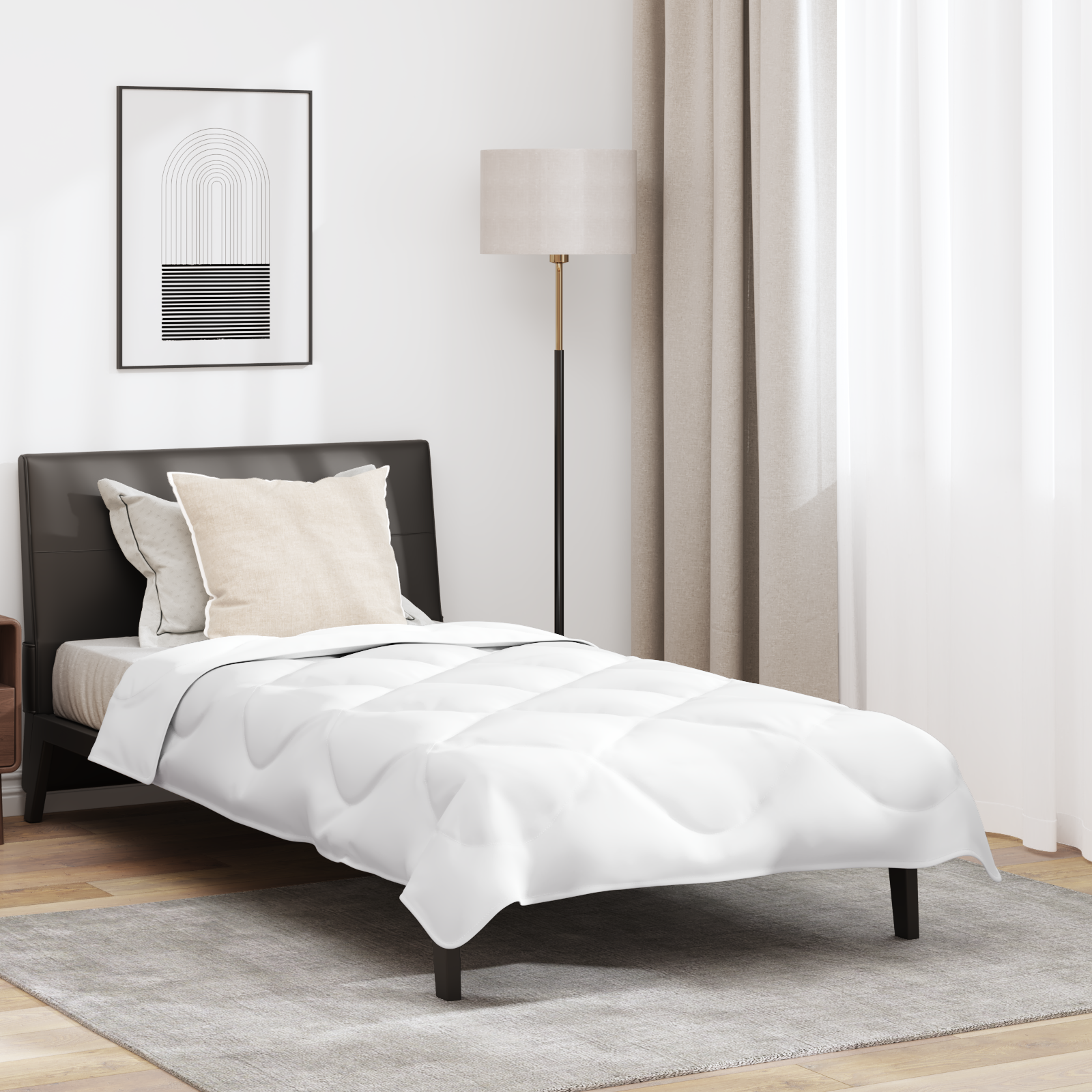 vidaXL Perna cu duvet de vară Altele 2 pcs Alb 140 x 220 cm Microfibră