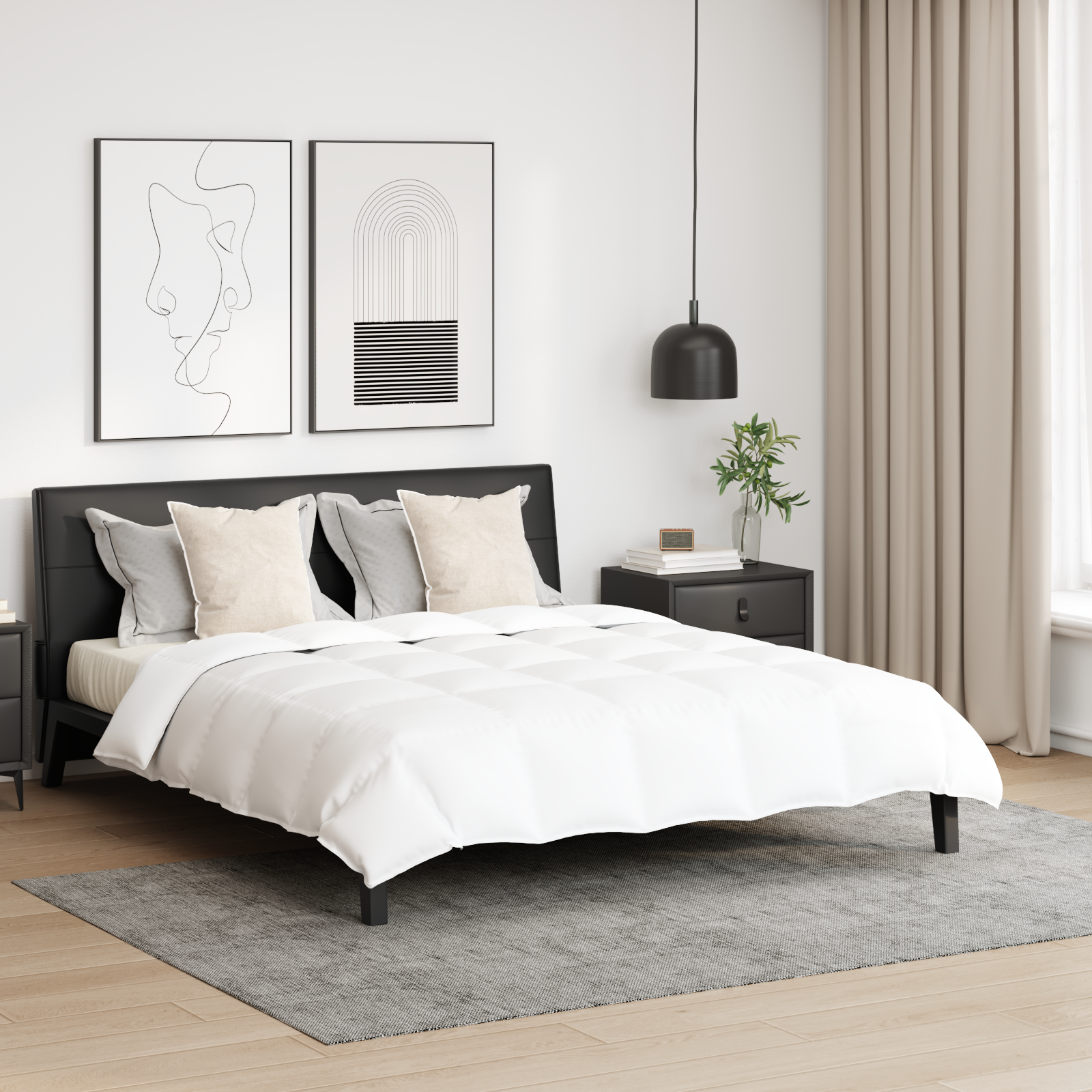 Dekbed met kussen 3 pcs Wit 200 x 200 cm Dons