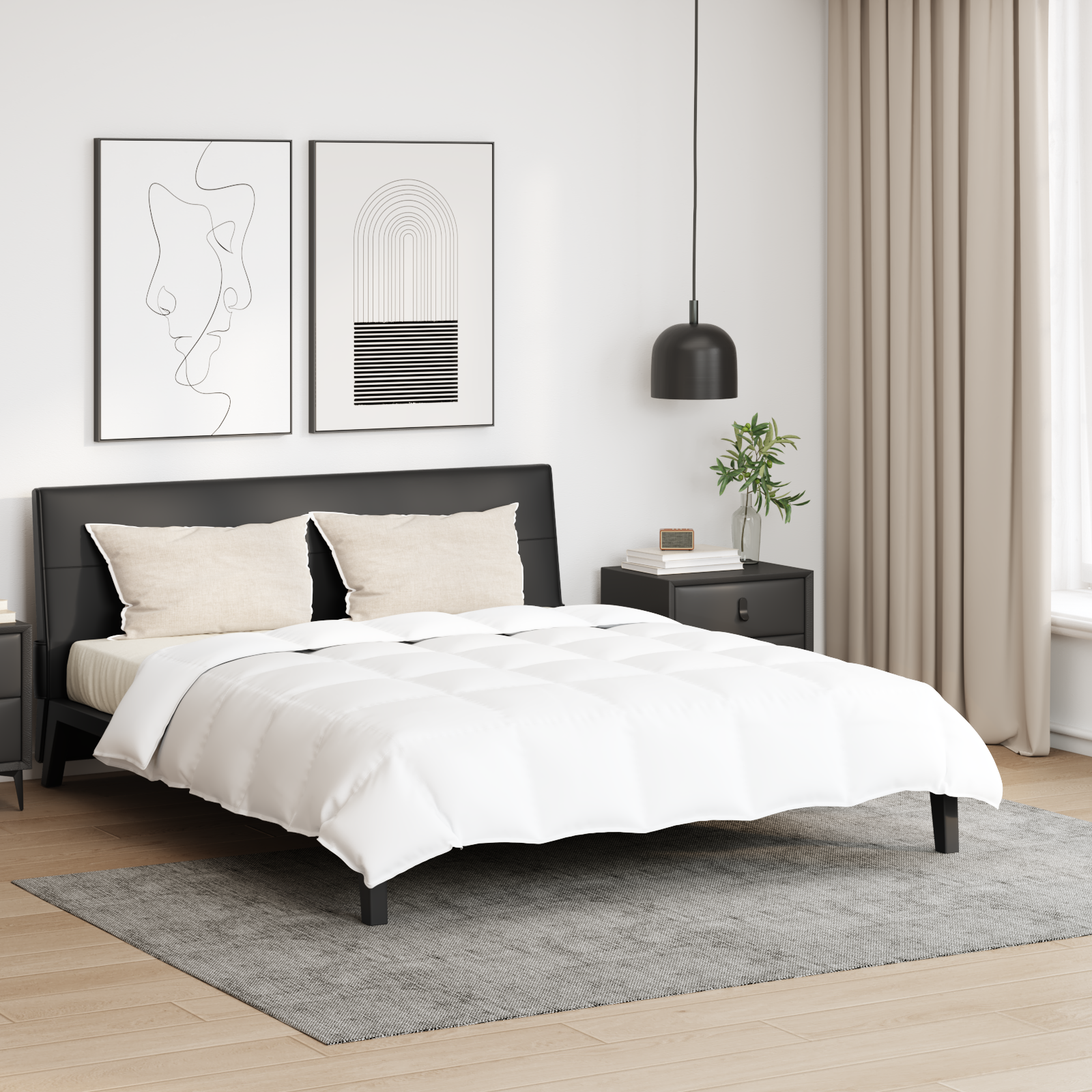 Dekbed met kussen 3 pcs Wit 200 x 220 cm Dons