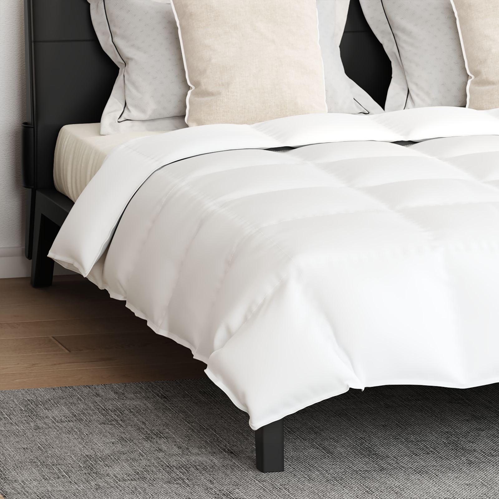 Dekbed Set met kussen 3 pcs Wit Donsveertjes
