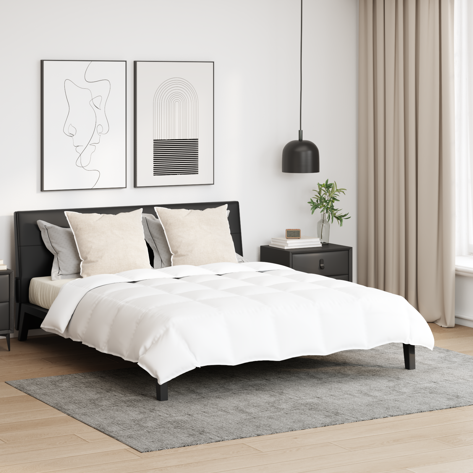 Dekbed met kussen 3 pcs Wit 240 x 220 cm Dons