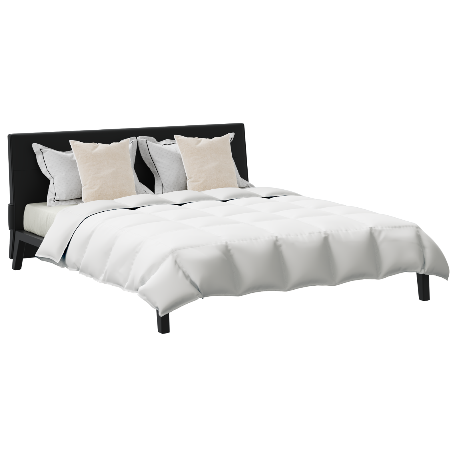 Dekbed Set met kussen 3 pcs Wit Donsveertjes
