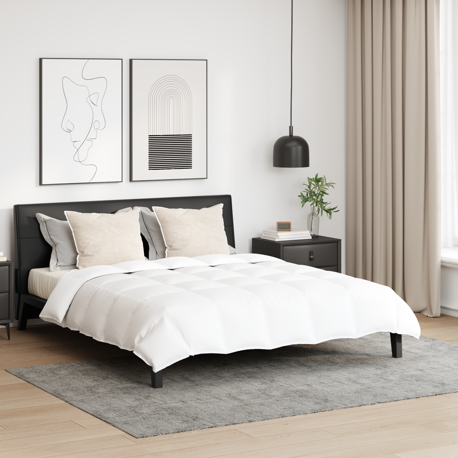 Dekbed met kussen 3 pcs Wit 240 x 260 cm Dons