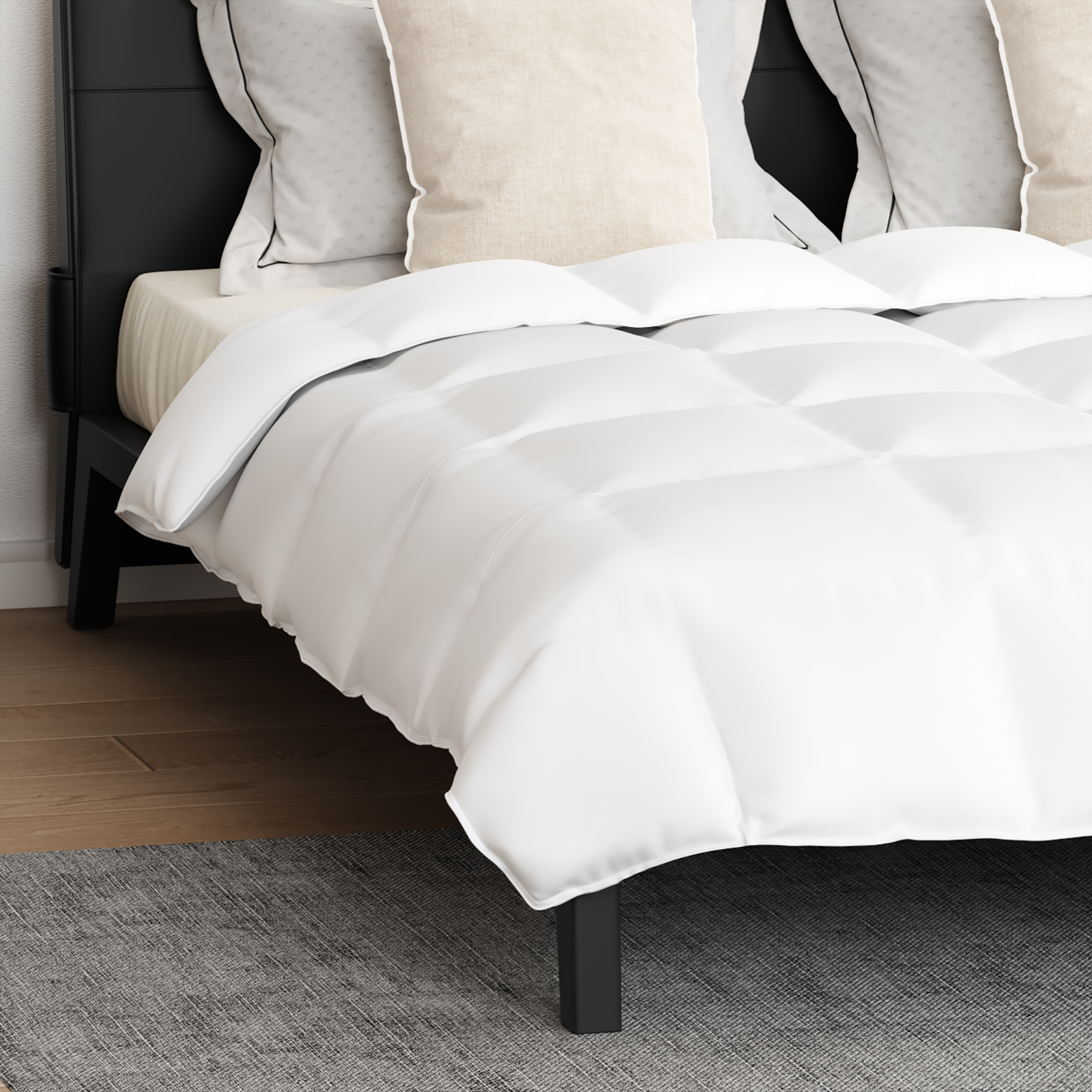 Dekbed Set met kussen 3 pcs Wit Donsveertjes