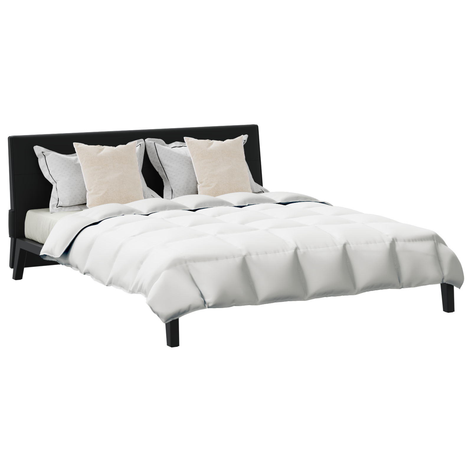 Dekbed Set met kussen 3 pcs Wit Donsveertjes