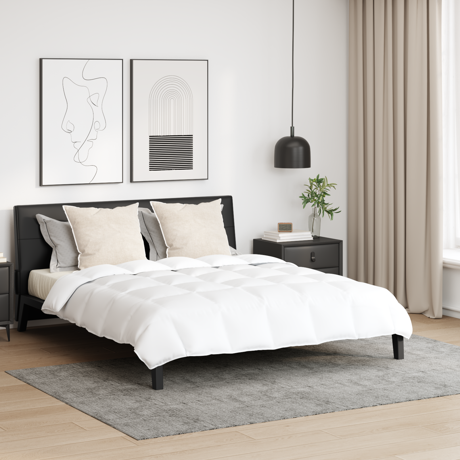 Dekbed Anders met kussen 3 pcs Wit 200 x 220 cm Dons