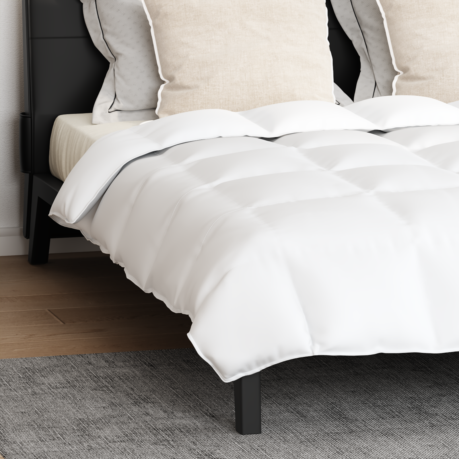 Dekbed Set met kussen 3 pcs Wit Donsveertjes