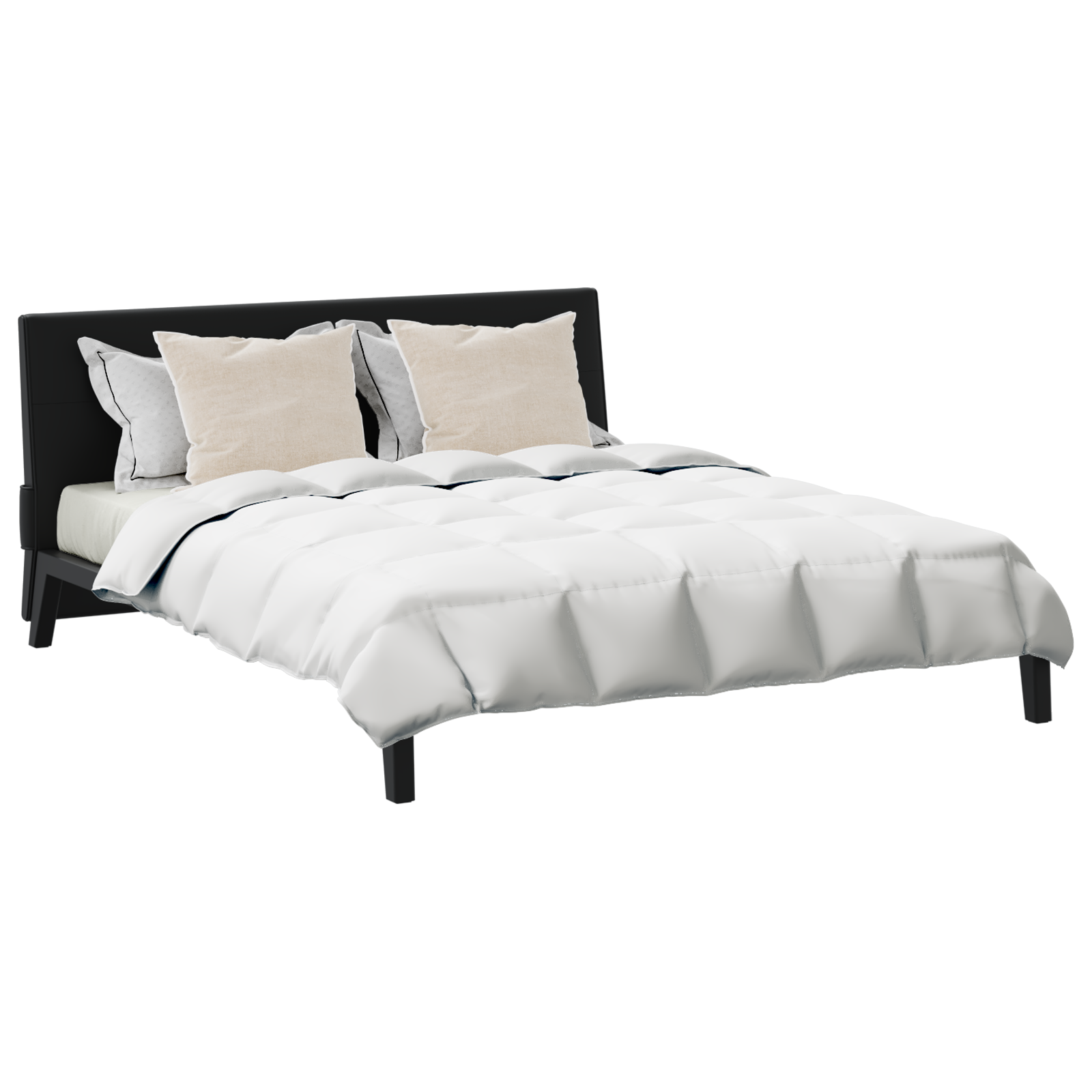Dekbed Set met kussen 3 pcs Wit Donsveertjes