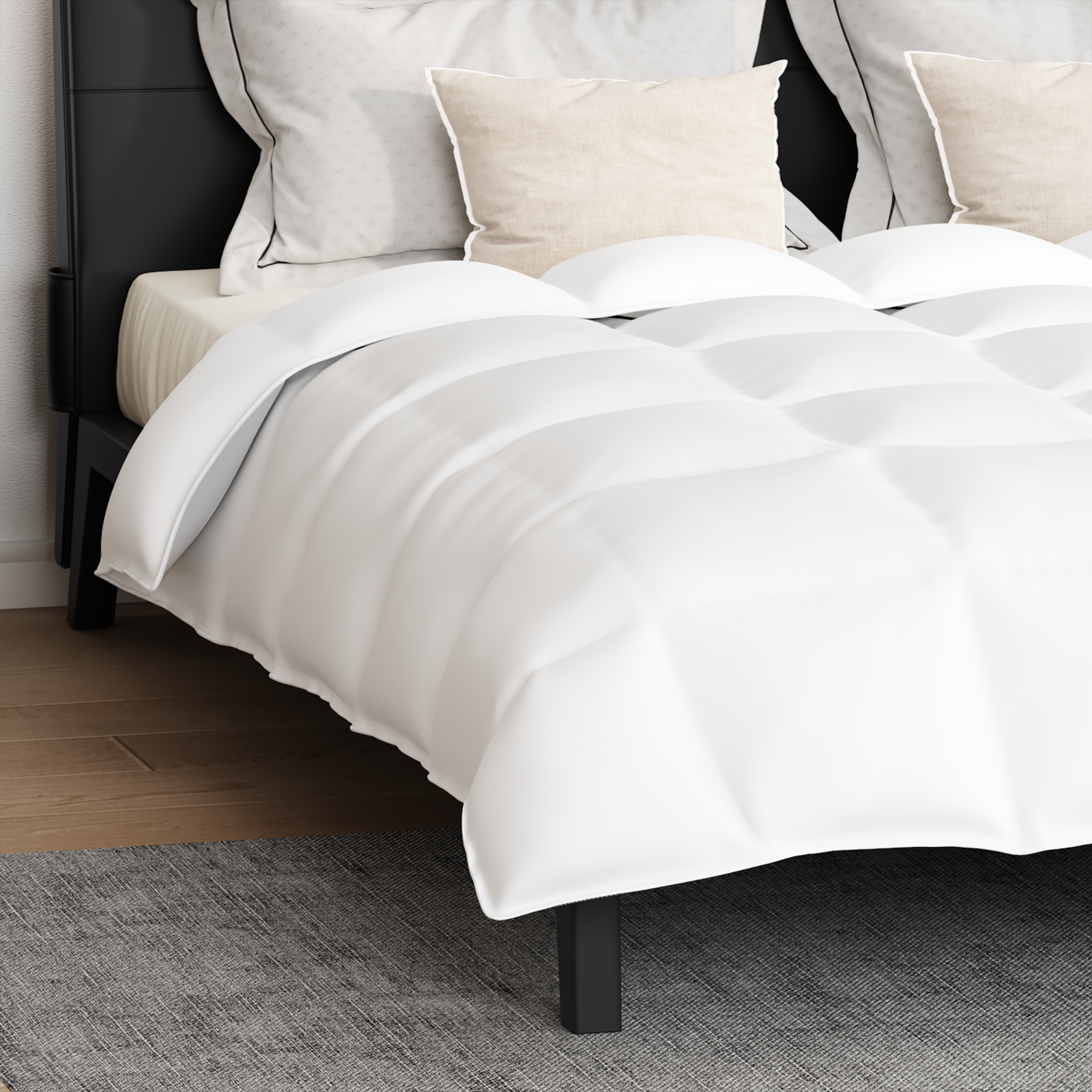 Dekbed Set met kussen 3 pcs Wit Donsveertjes