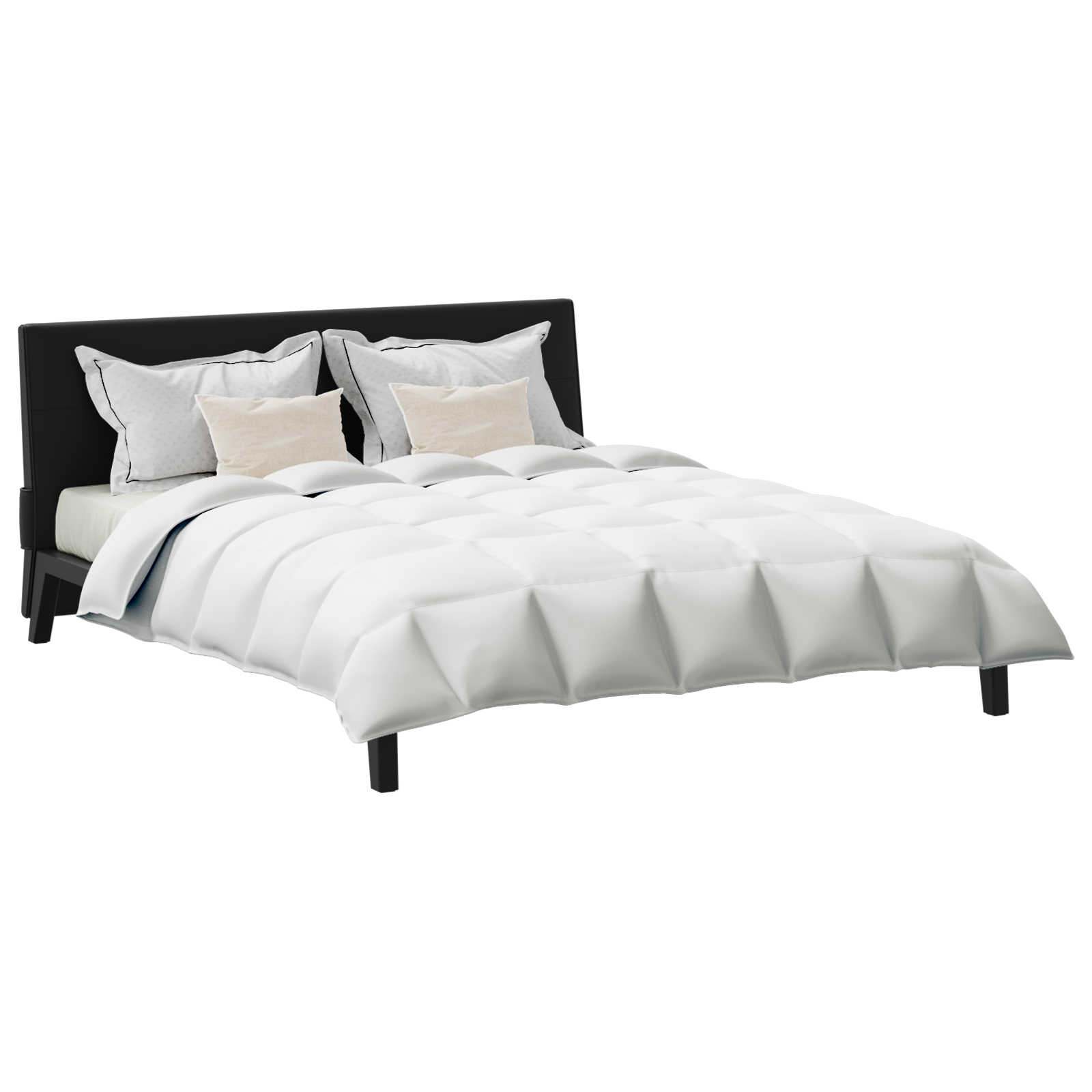Dekbed Set met kussen 3 pcs Wit Donsveertjes