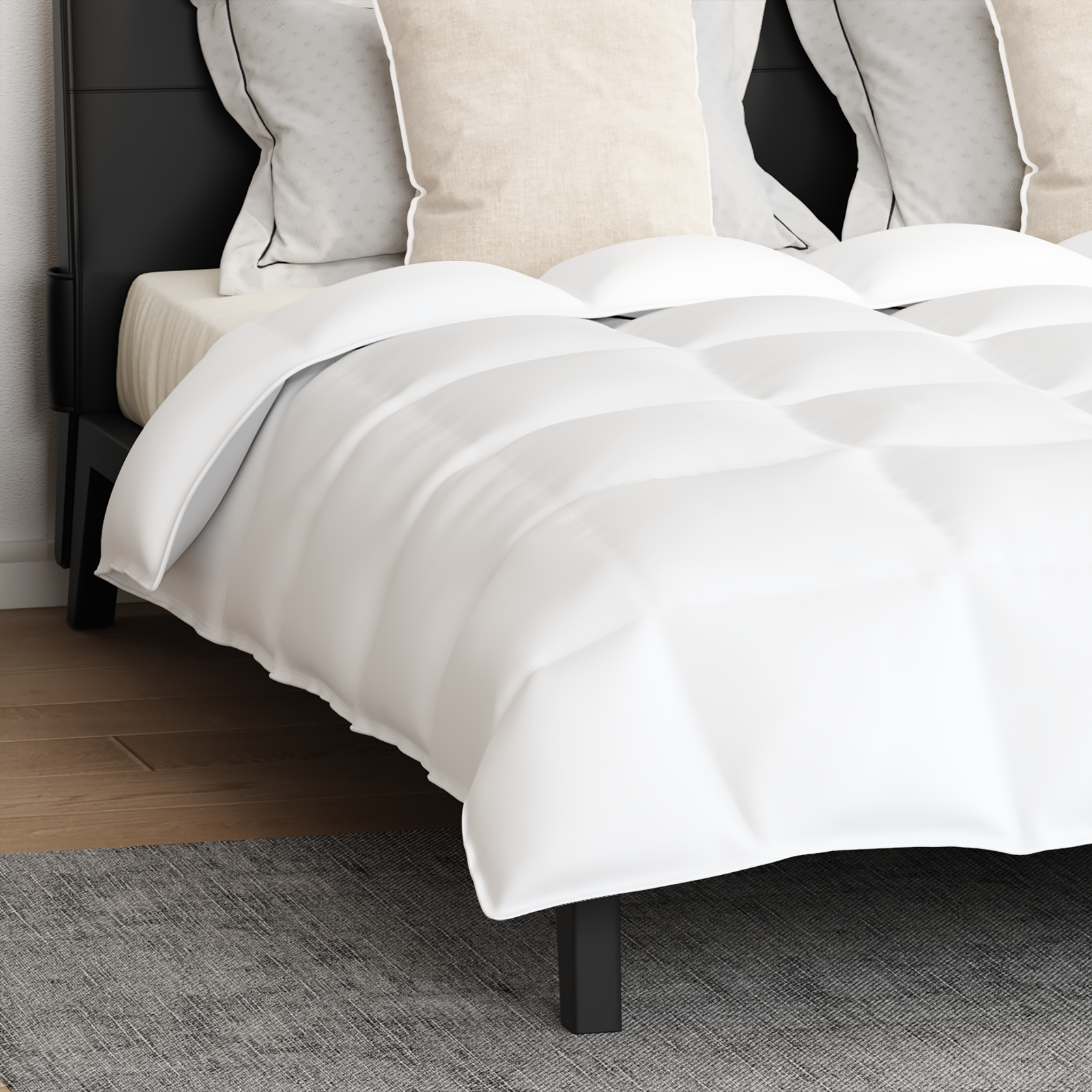 Dekbed Set met kussen 3 pcs Wit Donsveertjes