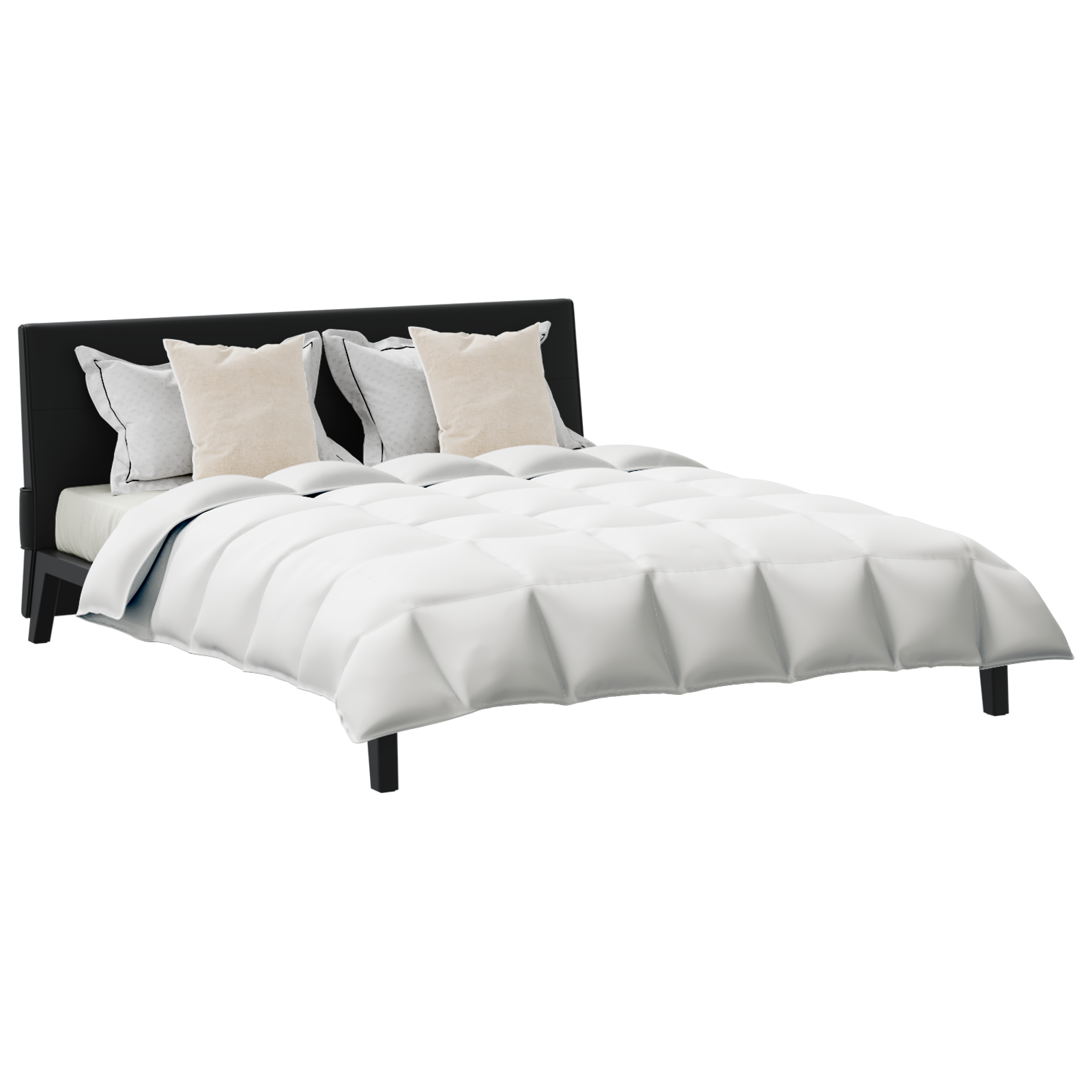 Dekbed Set met kussen 3 pcs Wit Donsveertjes