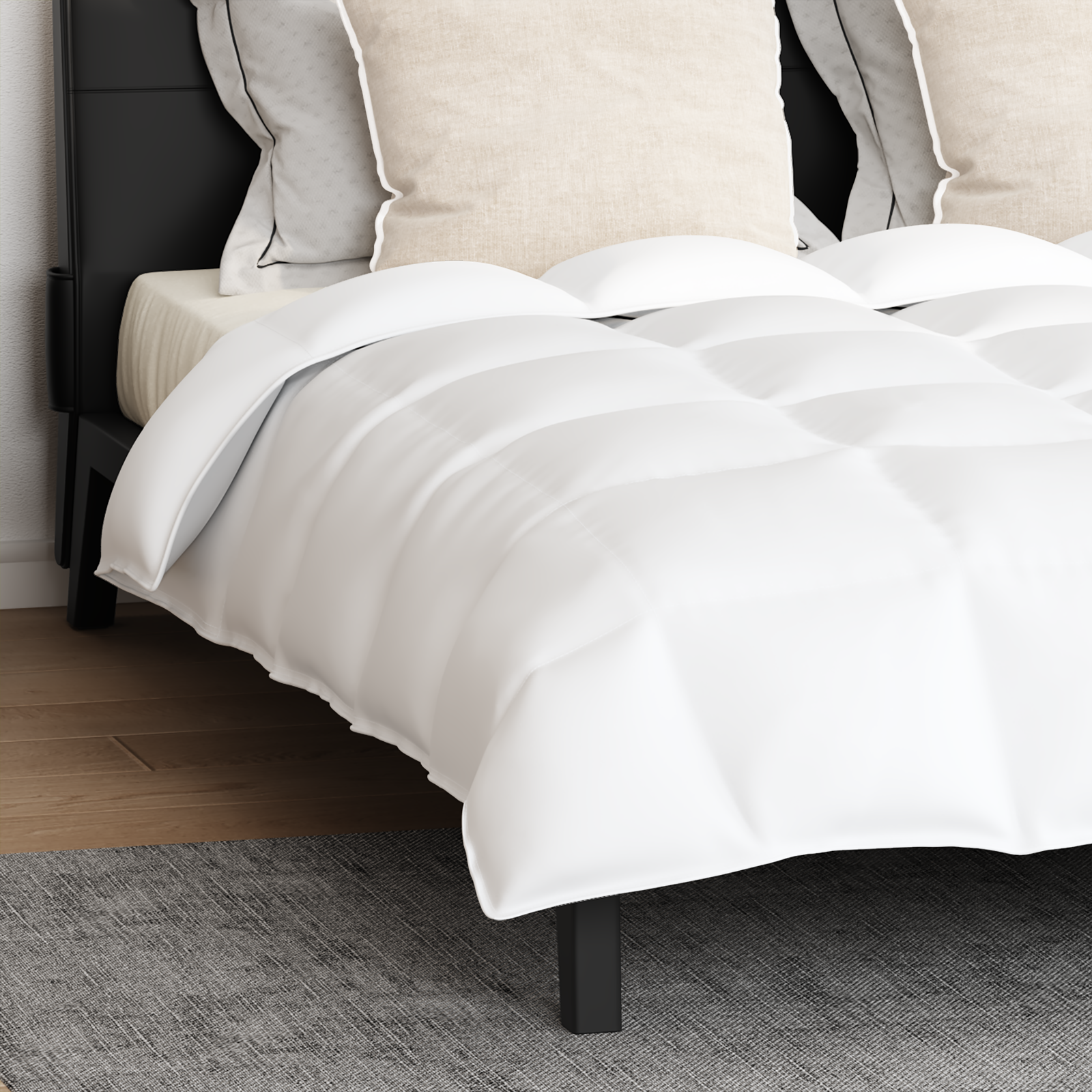 Dekbed Set met kussen 3 pcs Wit Donsveertjes