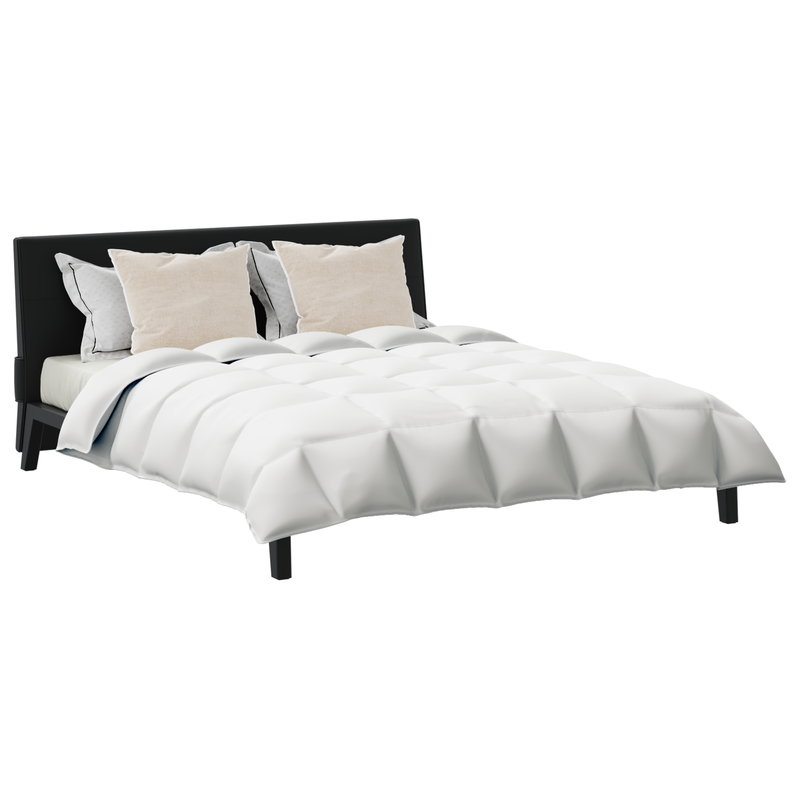 Dekbed Set met kussen 3 pcs Wit Donsveertjes