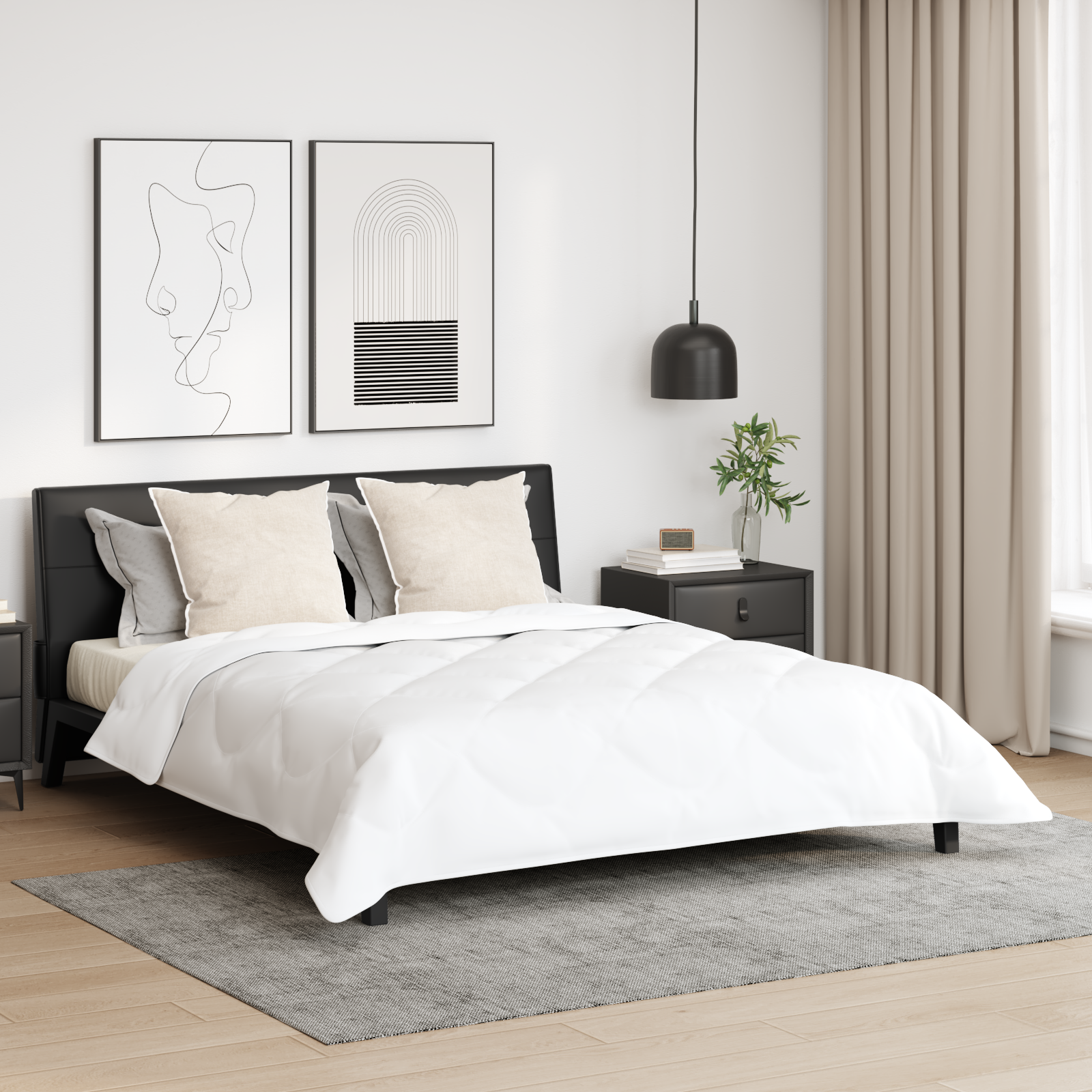 vidaXL Duvet de iarnă Altele 3 pcs Alb 240 x 260 cm Microfibră