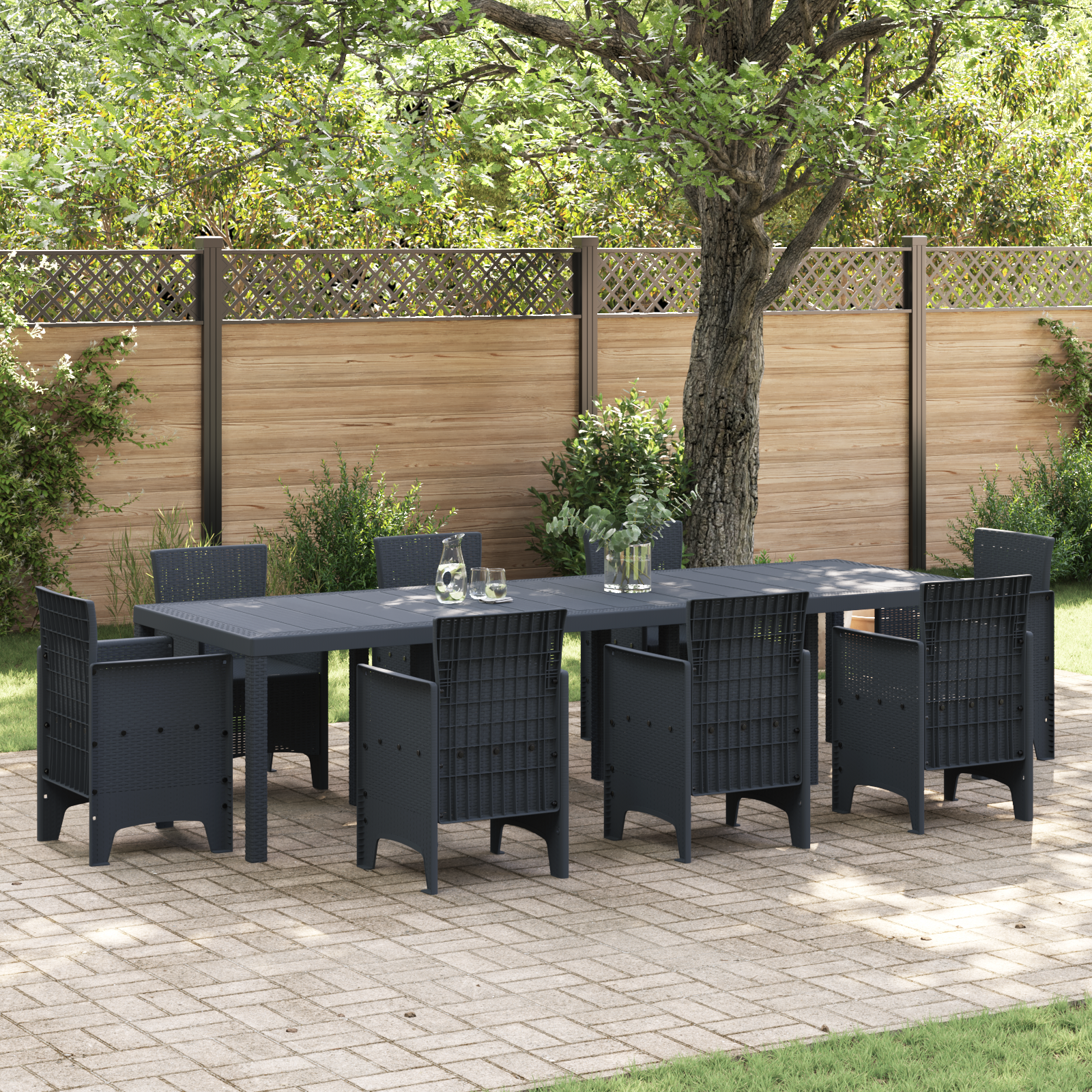 Sodo Stalas Antracito 300x100x73 cm