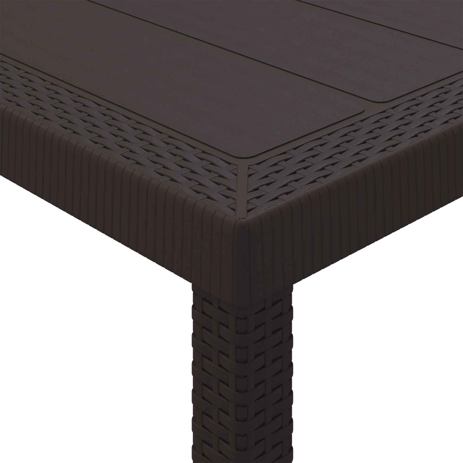 Garden Table Brown 300x100x73 cm Poly Rattan - Image 8